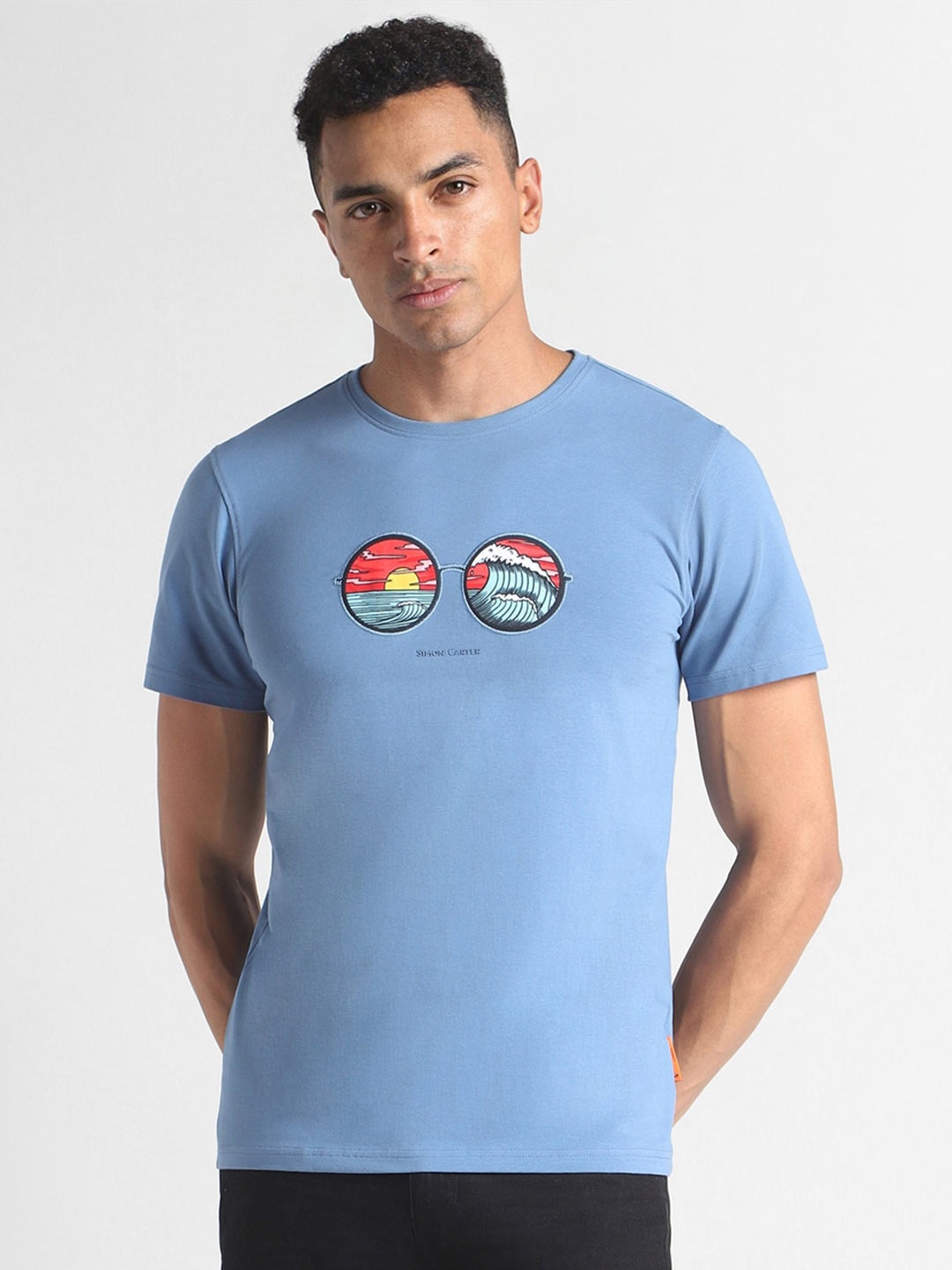

SIMON CARTER LONDON Printed Round Neck T-shirt, Blue