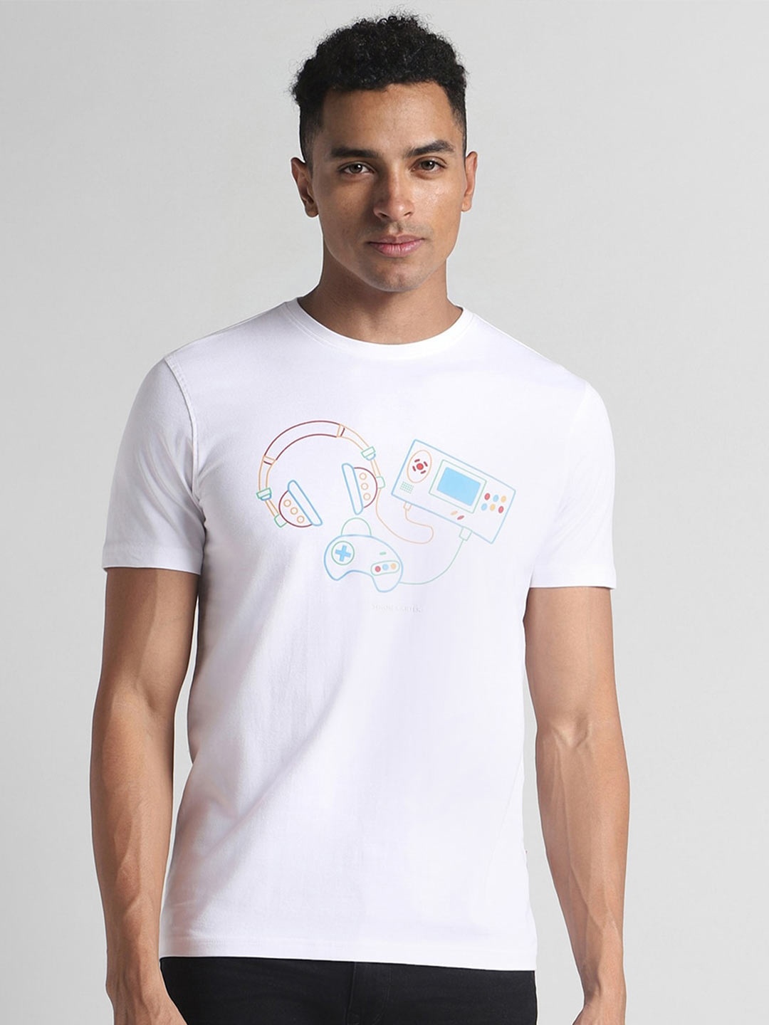 

SIMON CARTER LONDON Graphic Printed Slim Fit T-Shirt, White