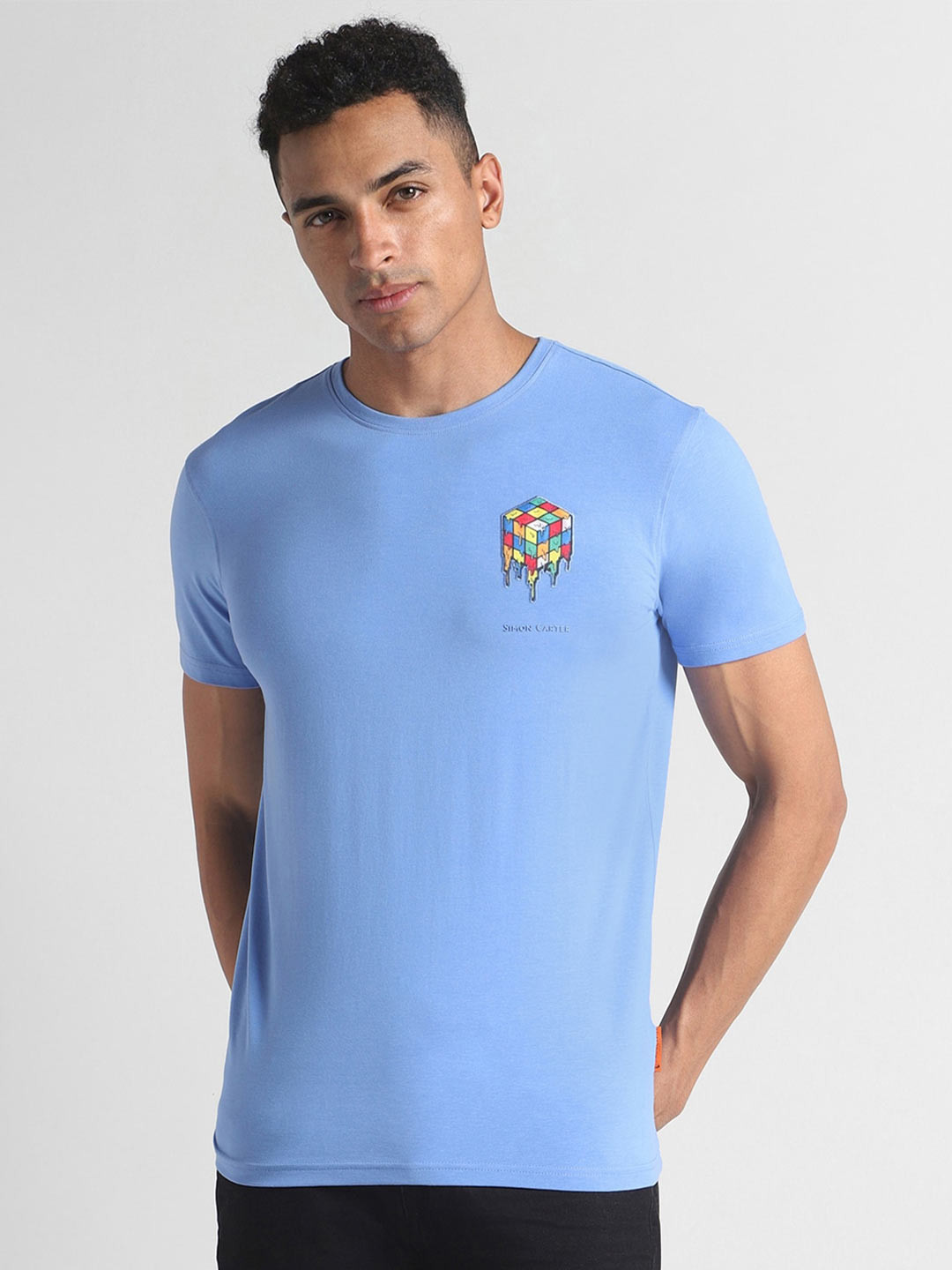 

SIMON CARTER LONDON Graphic Printed Slim Fit T-Shirt, Blue
