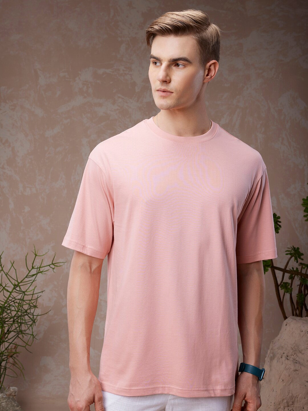 

Bewakoof American Pima Cotton Oversized T-shirt, Pink