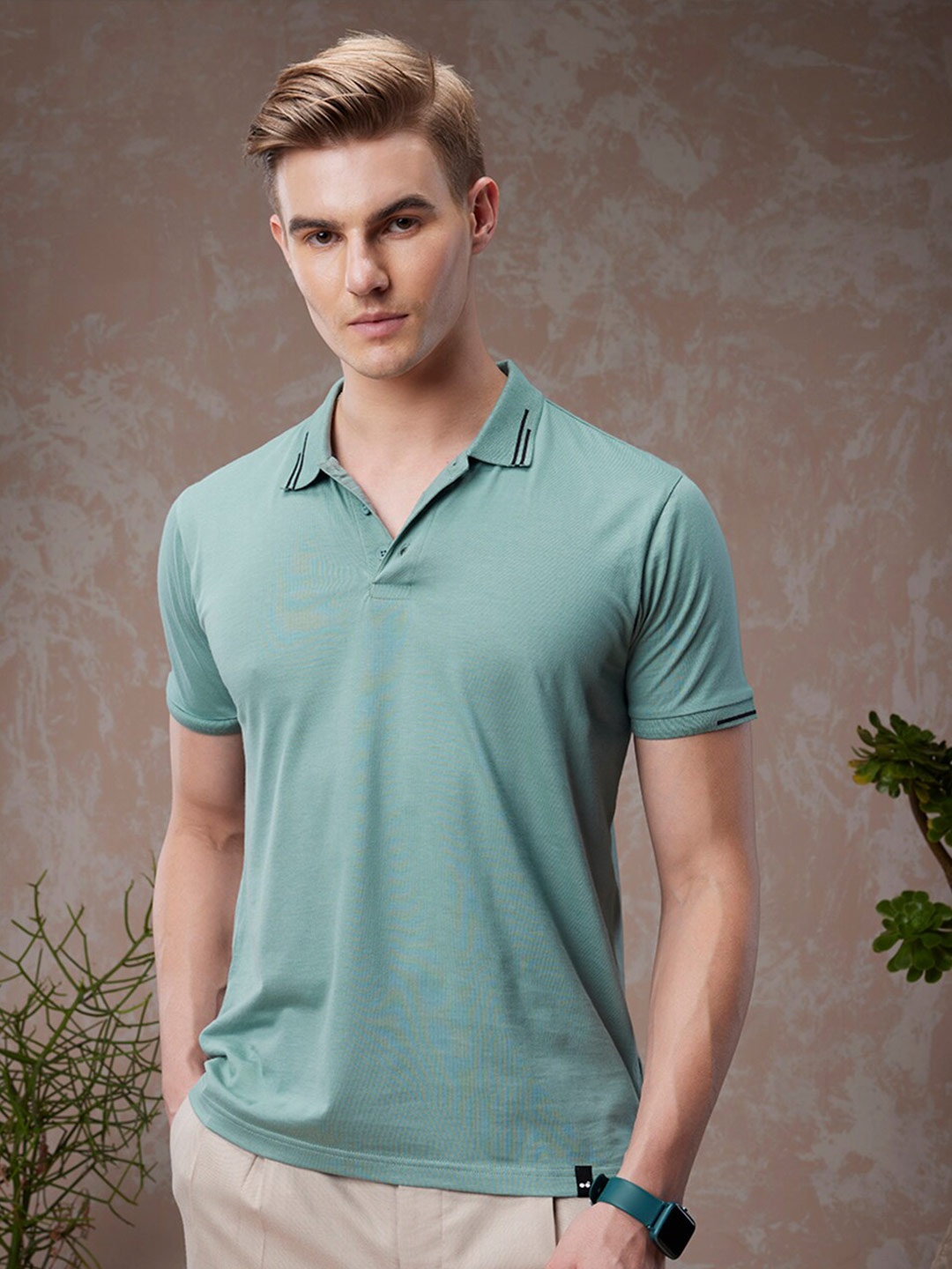 

Bewakoof American Pima Polo T-shirt, Green