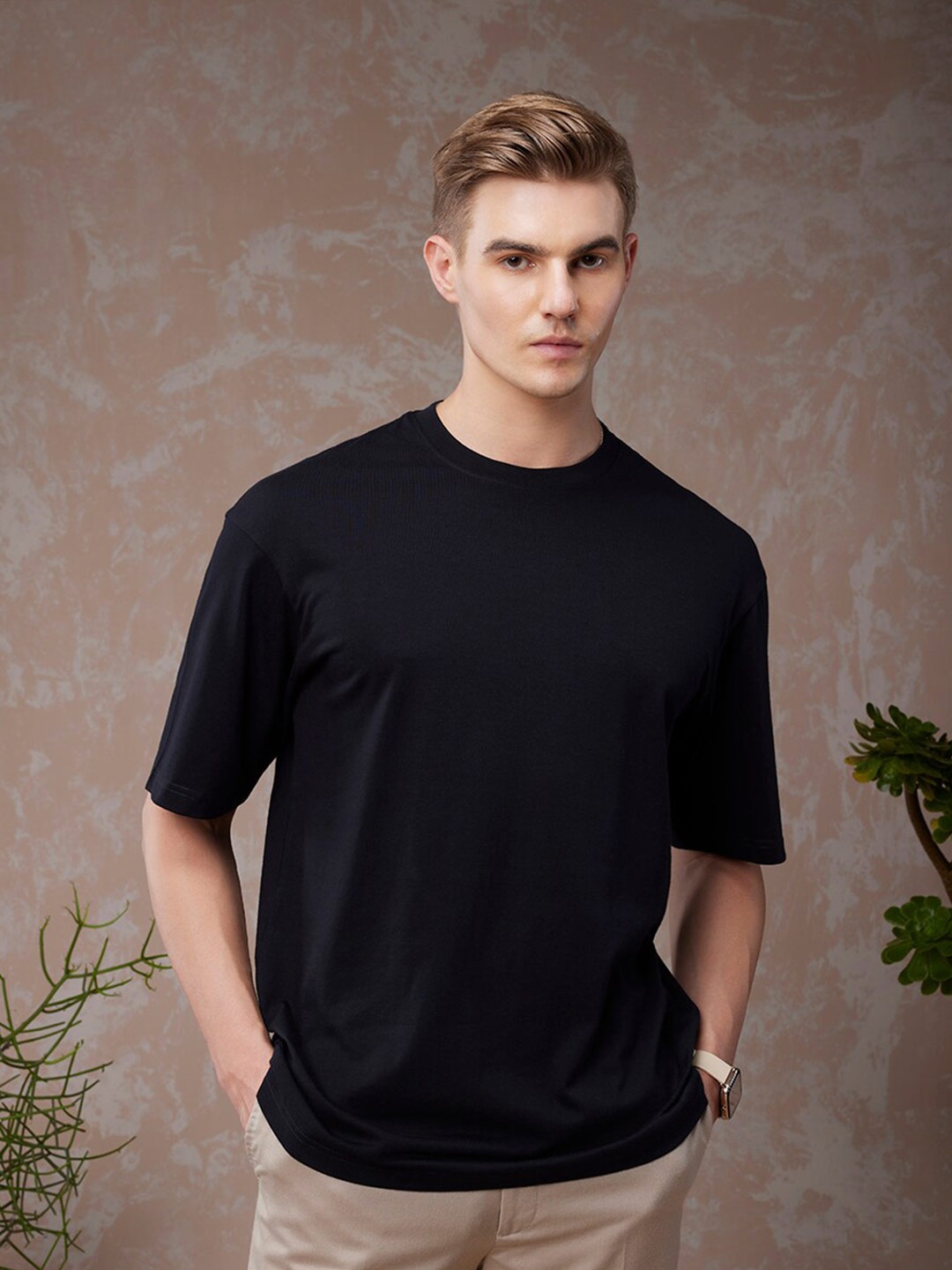 

Bewakoof American Pima Oversized T-shirt, Black
