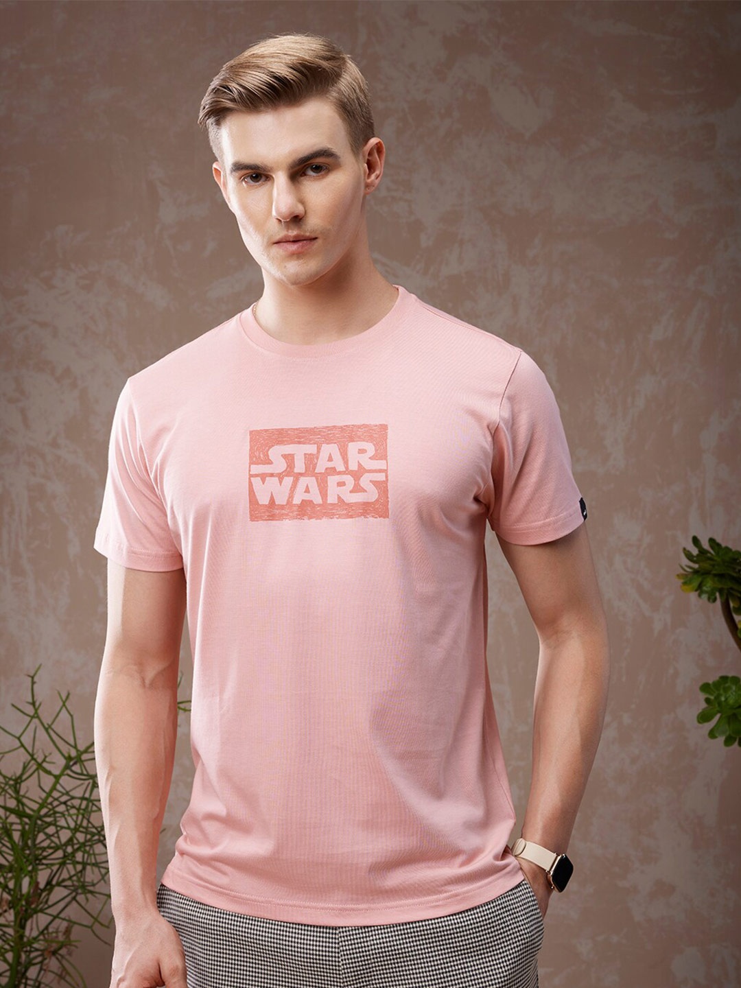 

Bewakoof American Pima Official Star Wars Merchandise T-shirt, Pink