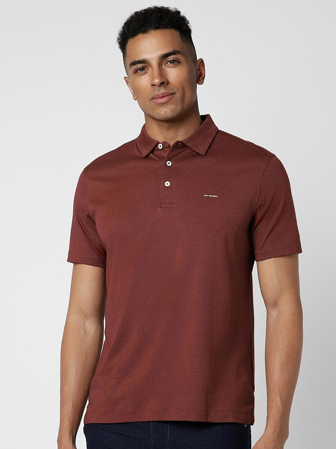 

Van Heusen Polo Collar Short Sleeves T-shirt, Brown