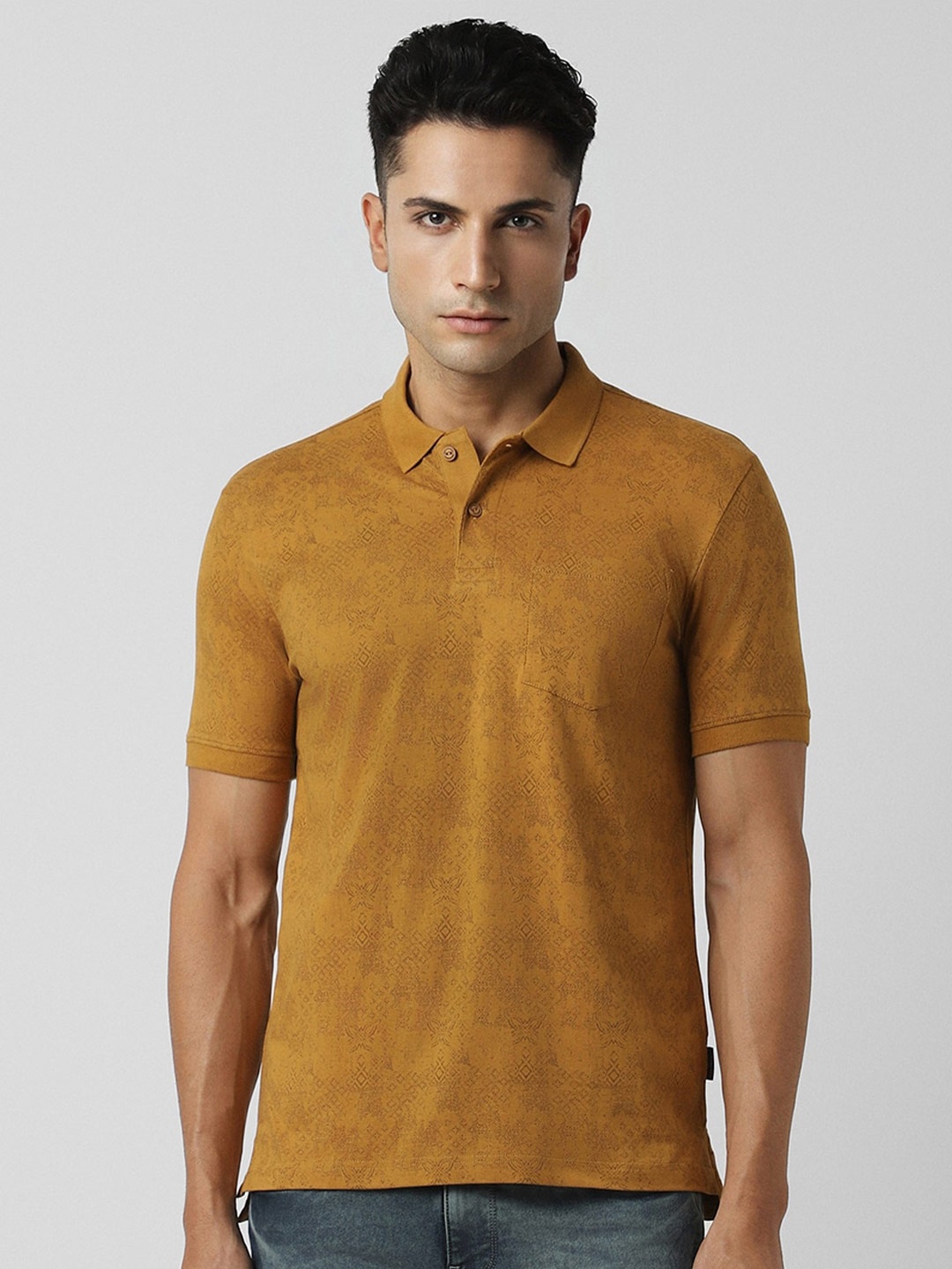 

VAN HEUSEN DENIM LABS Polo Collar Casual T-Shirt, Yellow