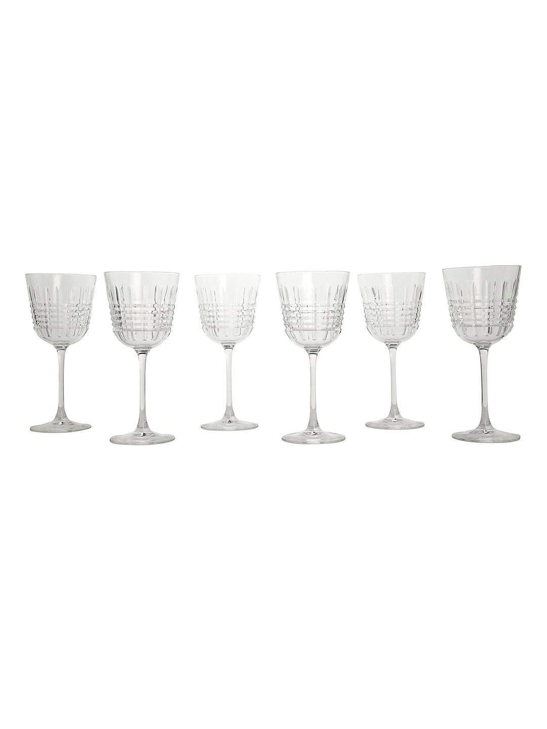 

Cristal D Arques Rendez-Vous 6 Pcs Transparent Textured Glass Stem Glass - 350 ML Each