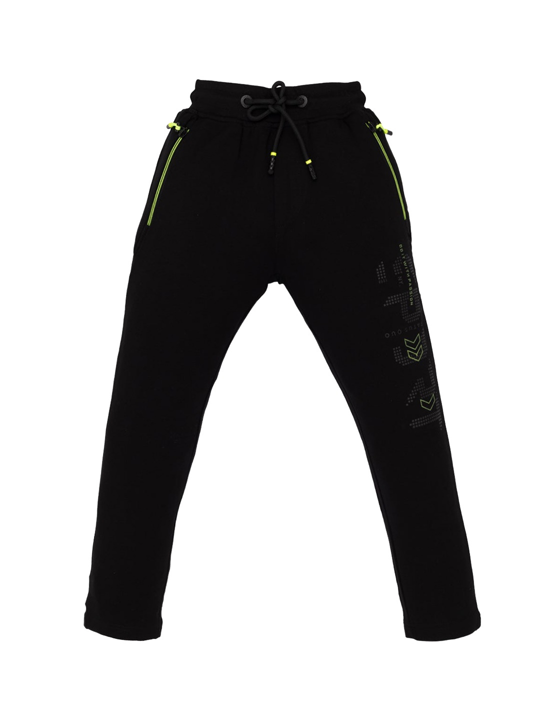 

Status Quo Boys Cotton Mid Rise Stretchable Track Pants, Black