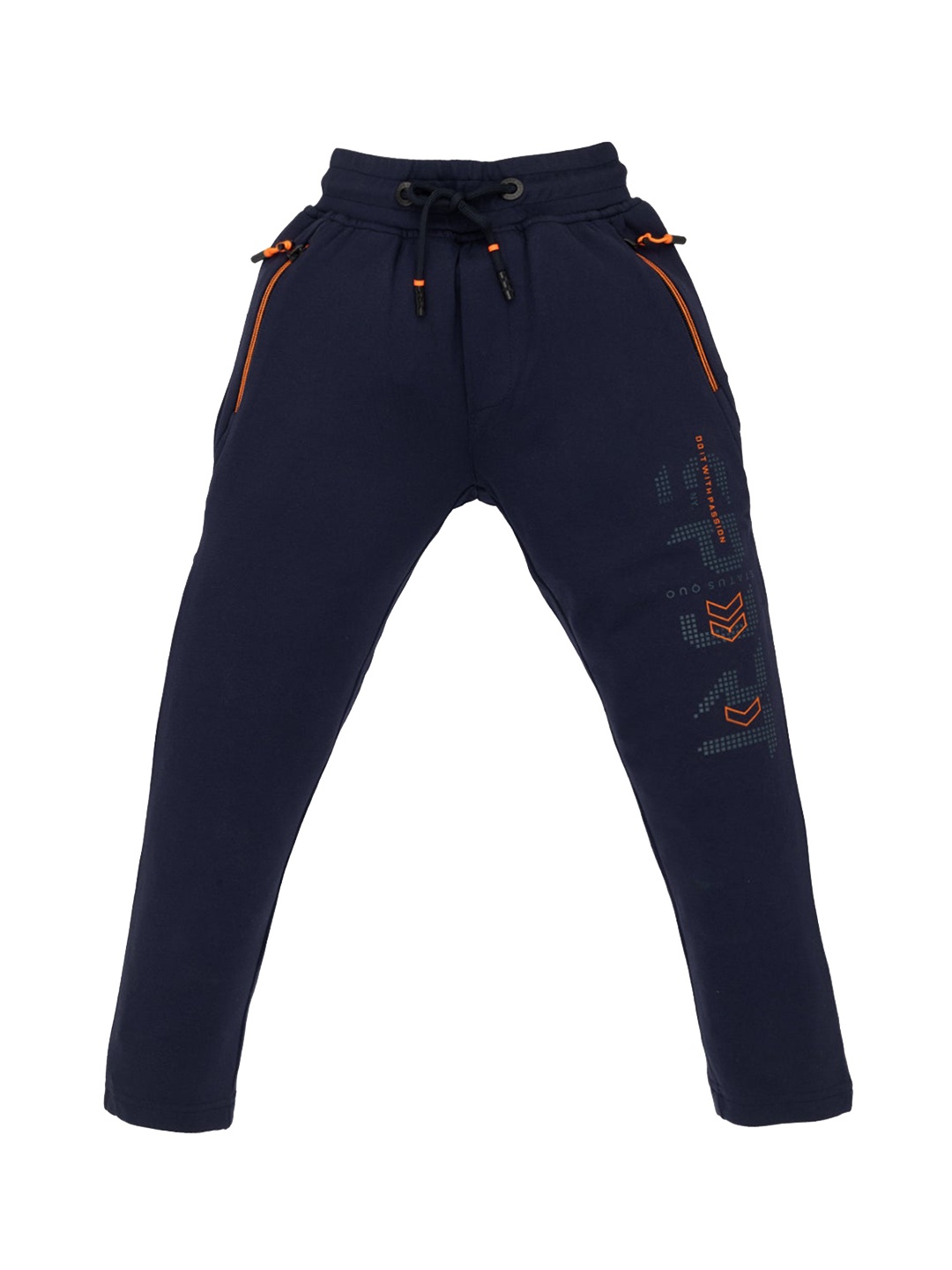 

Status Quo Boys Cotton Mid Rise Track Pants, Navy blue