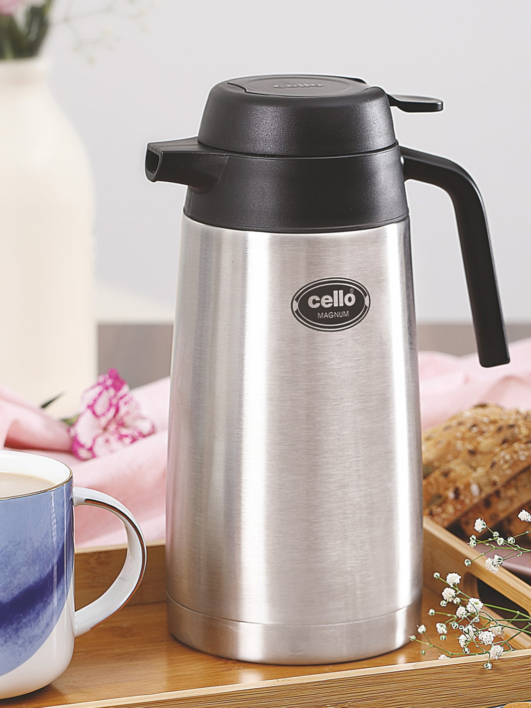 

Cello Magnum Silver Toned Stainless Steel Carafe Flask - 2 L