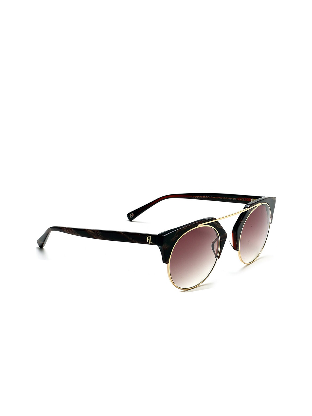 

Tommy Hilfiger Women Round Sunglasses with UV Protected Lens, Brown