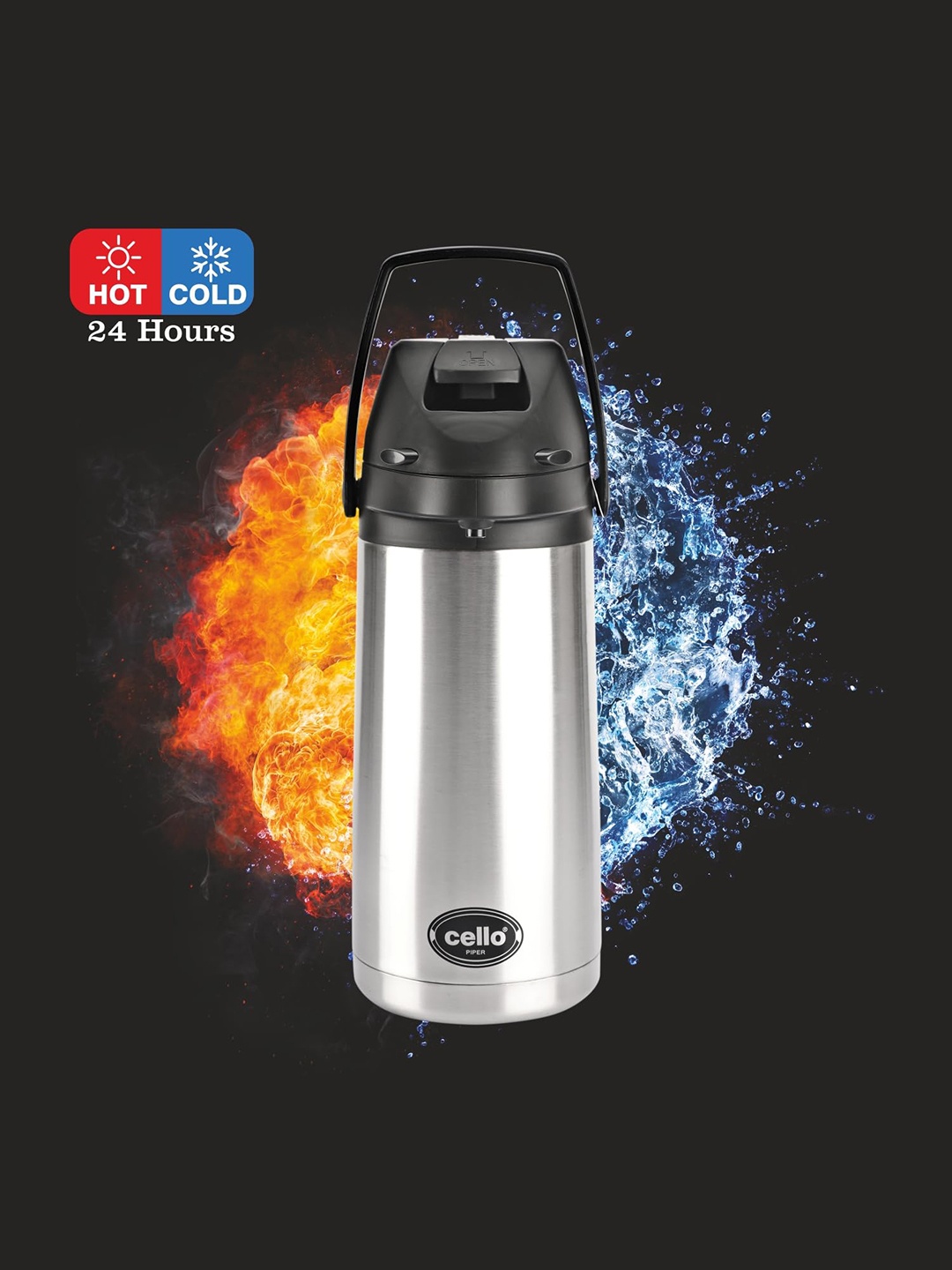 

Cello Piper Stainless Steel Water Bottle-1.6L, Silver