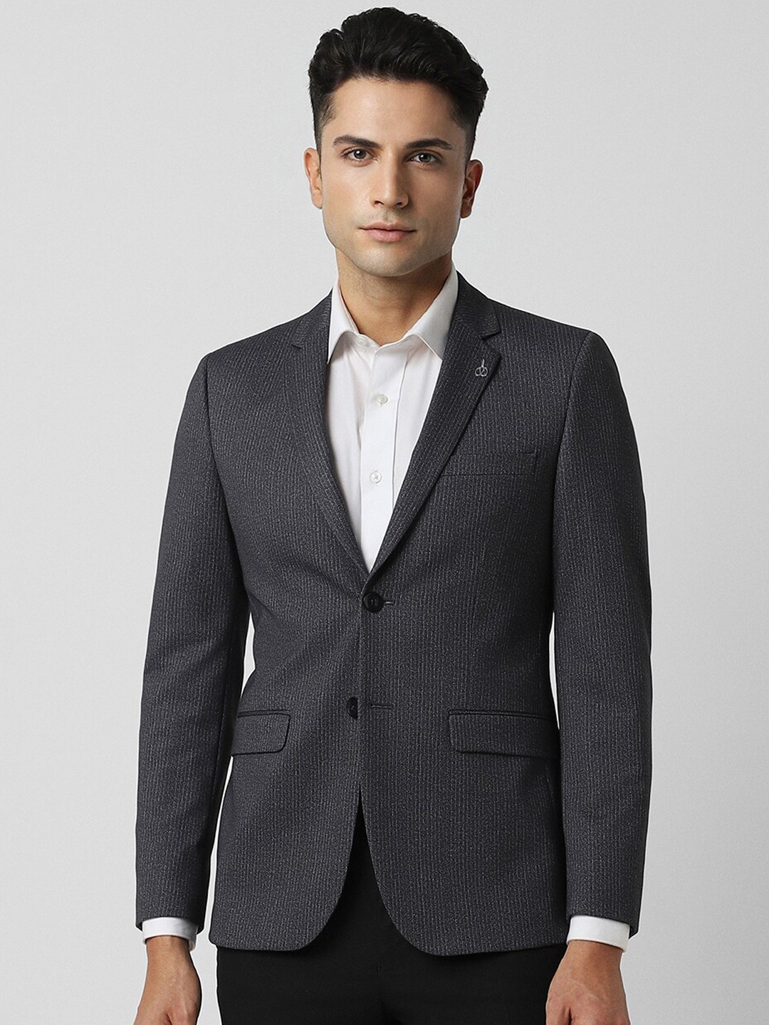 

Van Heusen Striped Slim-Fit Single Breasted Formal Blazer, Grey