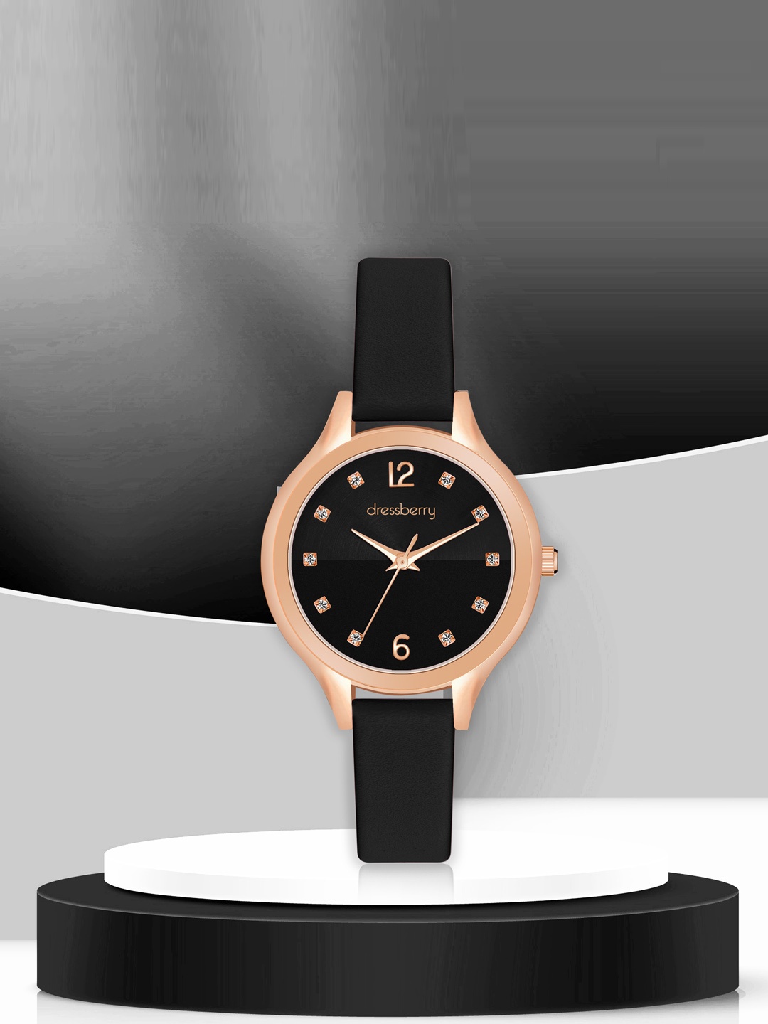 

DressBerry Women Leather Straps Analogue Watch DB-202-Black