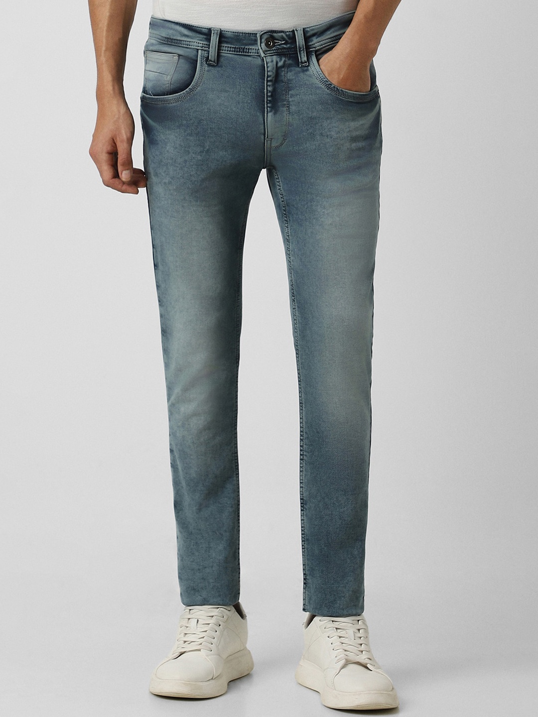 

VAN HEUSEN DENIM LABS Men Skinny Fit Mid Rise Heavy Fade Stretchable Jeans, Blue