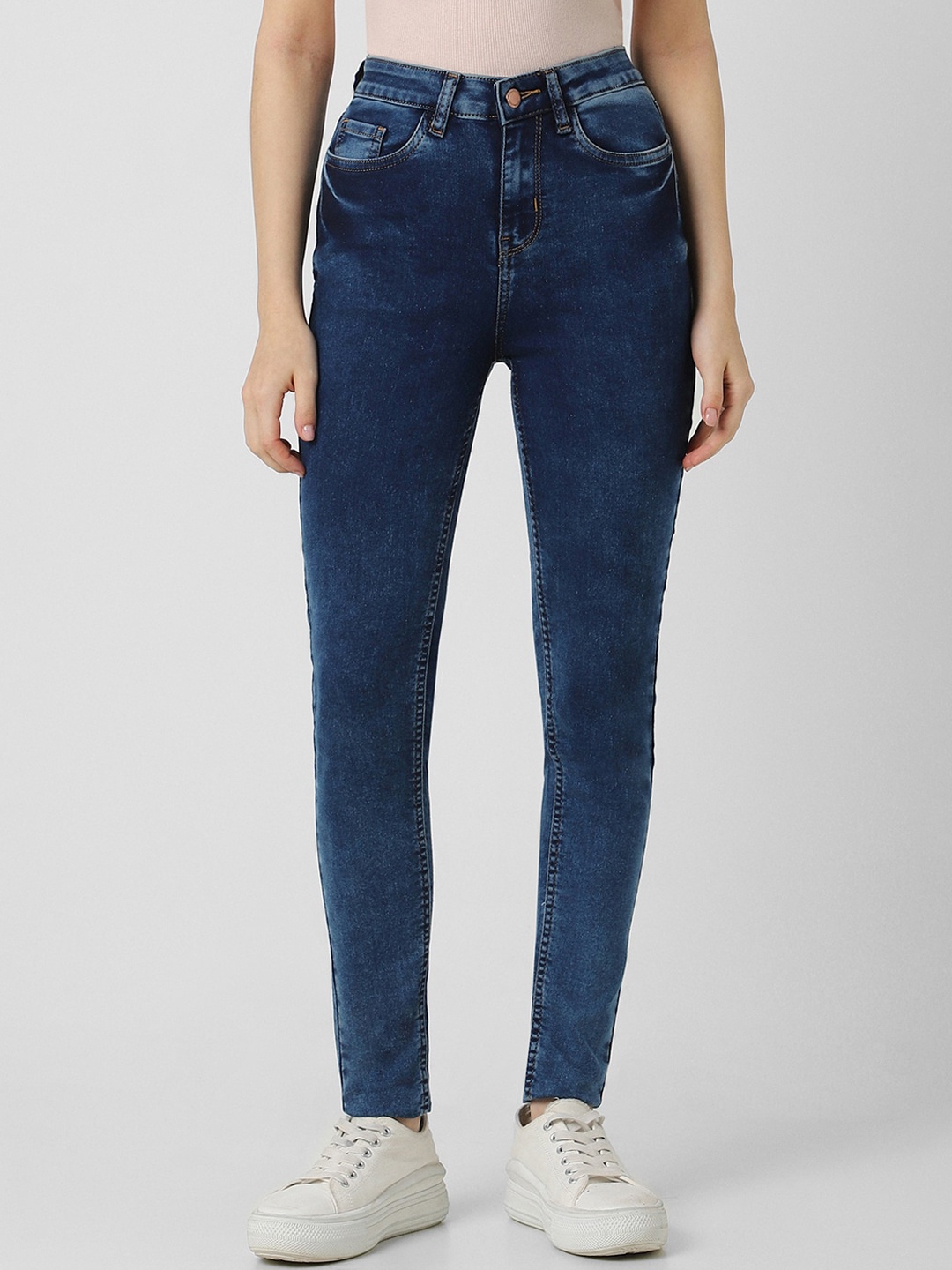 

Van Heusen Woman Women Mid-Raise Clean Look Skinny Fit Jeans, Navy blue