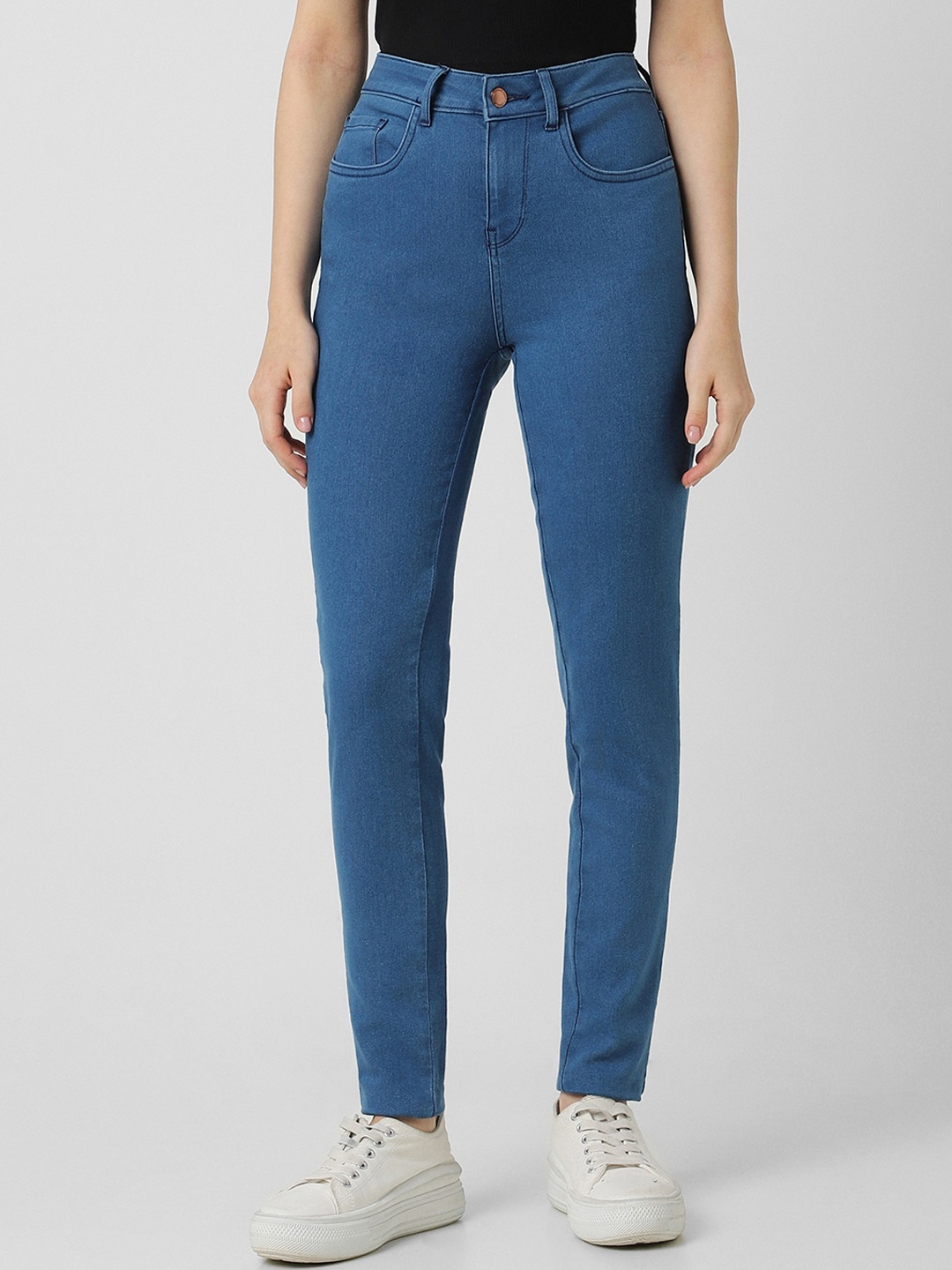 

Van Heusen Woman Mid-Rise Clean Look Non Stretchable Skinny Fit Jeans, Blue