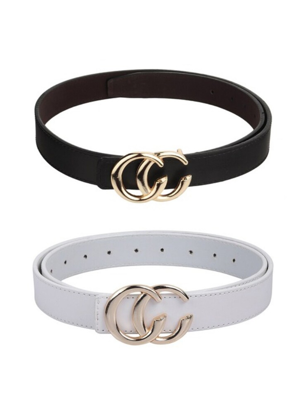 

DressBerry Women Black & White Set Of 2 Belt