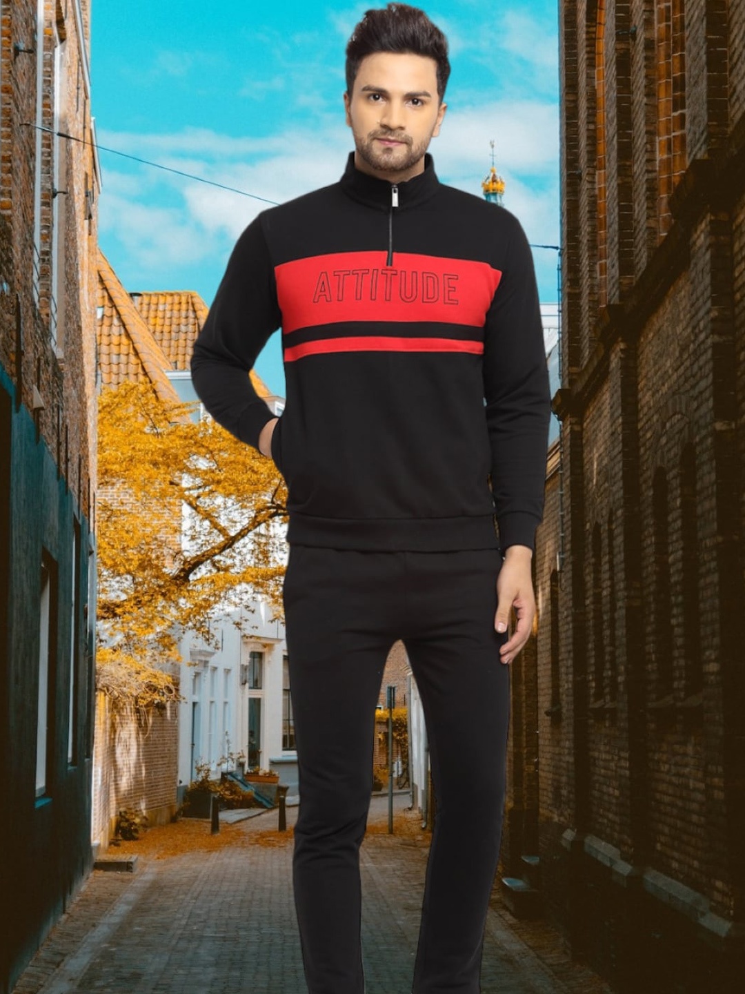 

WILD WEST Cotton Fleece Winter Tracksuits, Black