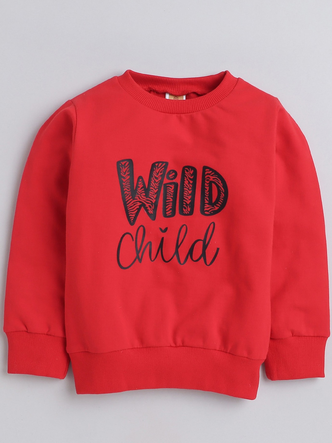 

AWW HUNNIE Kids Printed Cotton Sweatshirt, Red