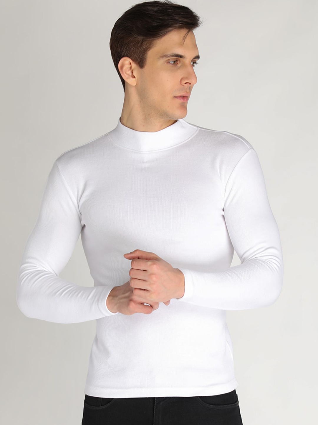 

NEVA Turtle Neck Cotton Pullover Sweater, White