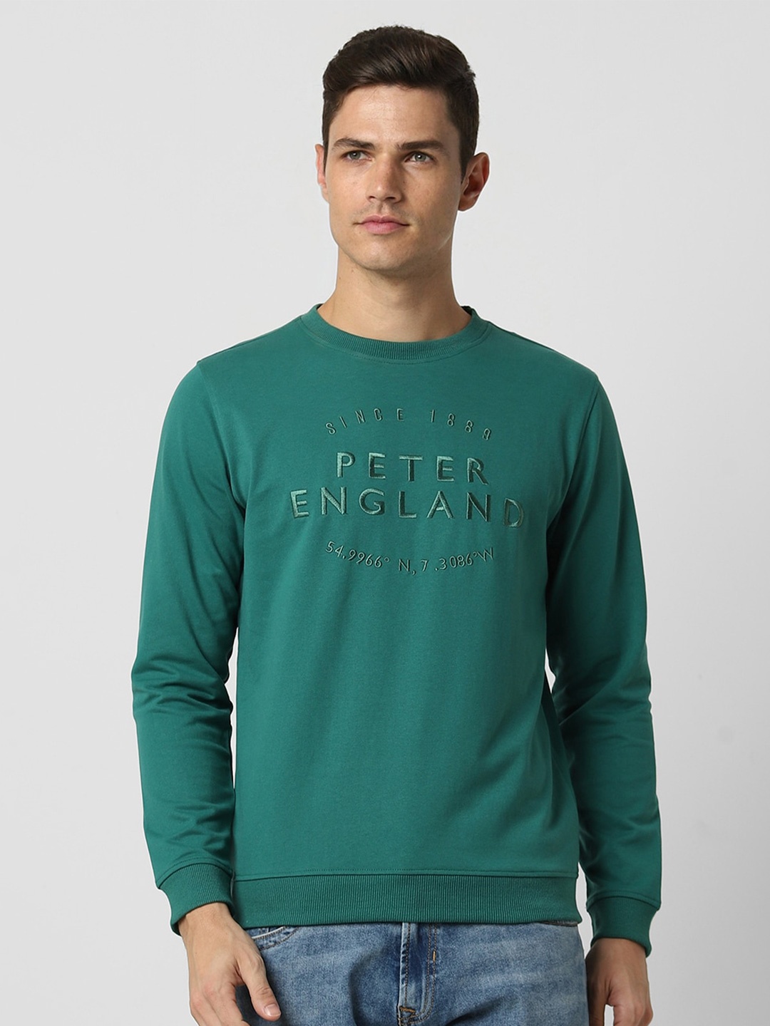 

Peter England Typography Printed Sweatshirt, Green