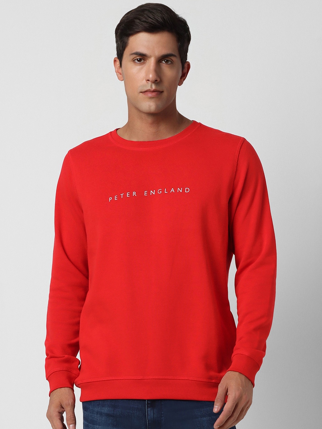 

Peter England Men Red Sweatshirt