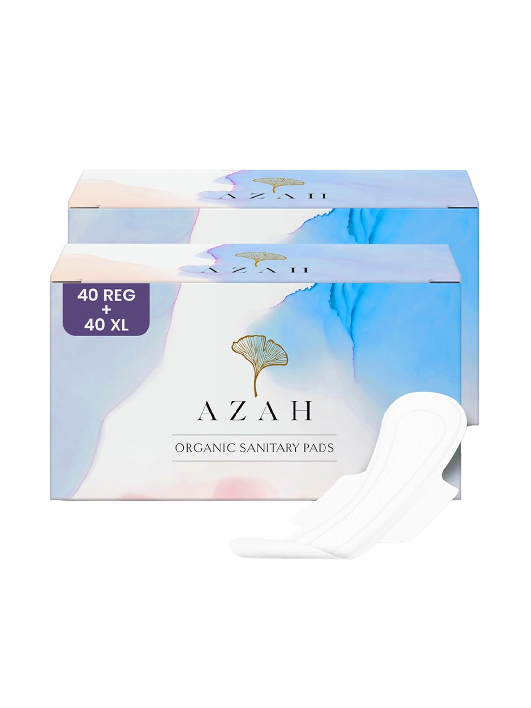 

AZAH Rash Free Organic Sanitary Pads - 80 Pads, White