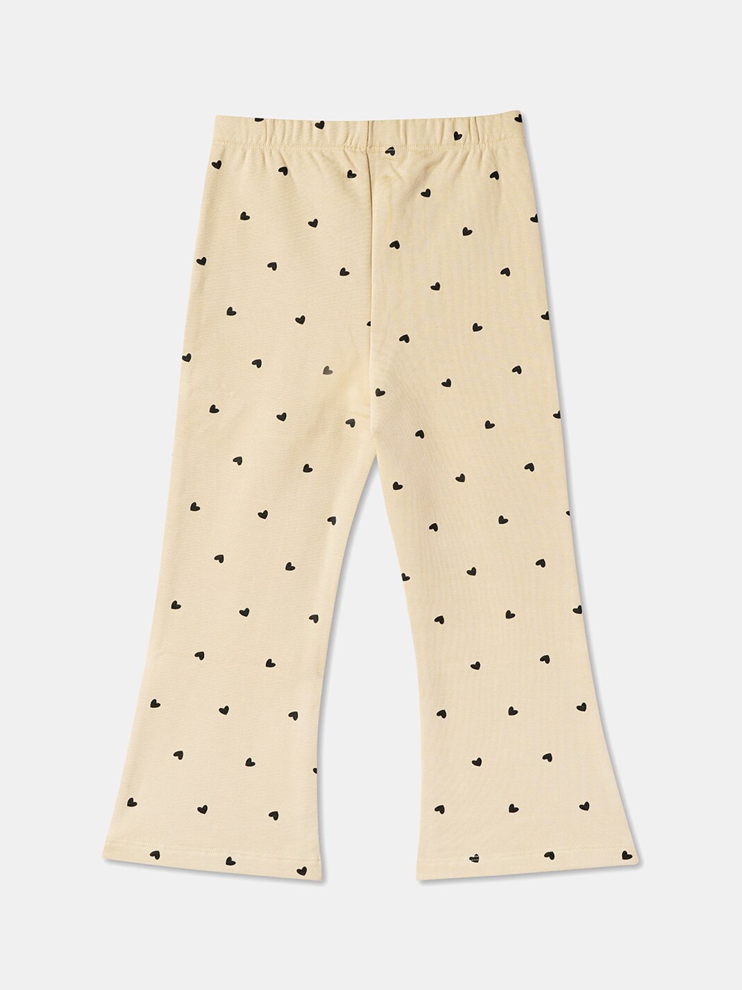 

R&B Girls Printed Cotton Ankle Length Leggings, Beige