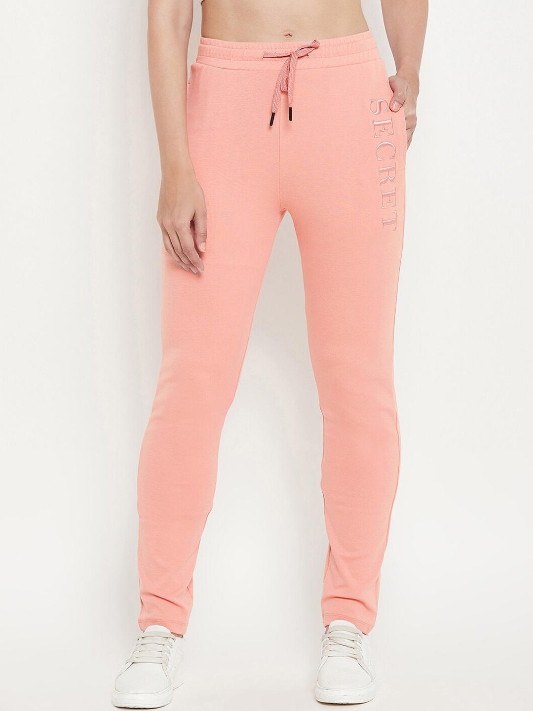 

MADAME M SECRET Women Pure Cotton Training Track Pants, Pink