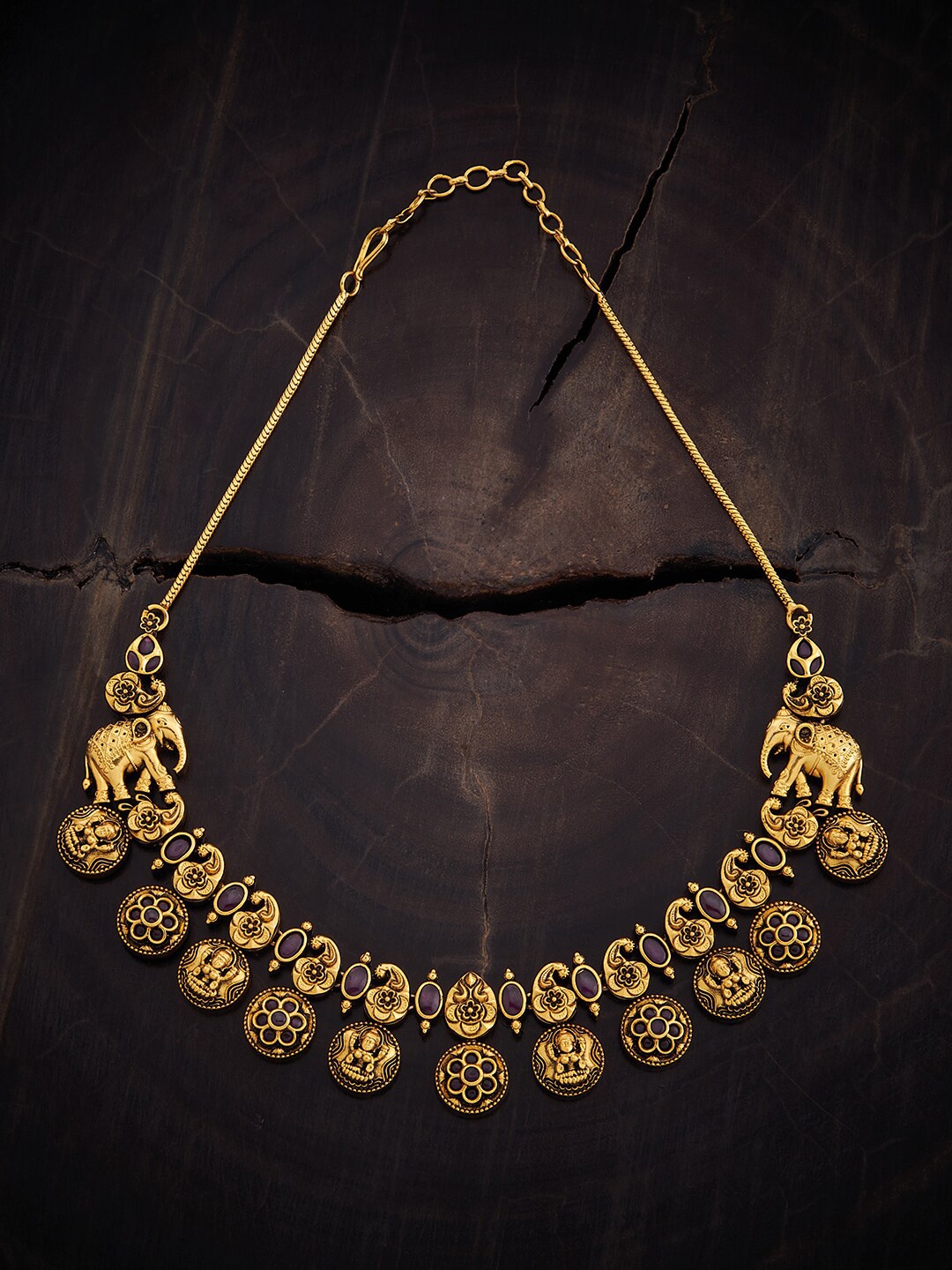 

Kushal's Fashion Jewellery Gold-Plated Stone Studded Necklace