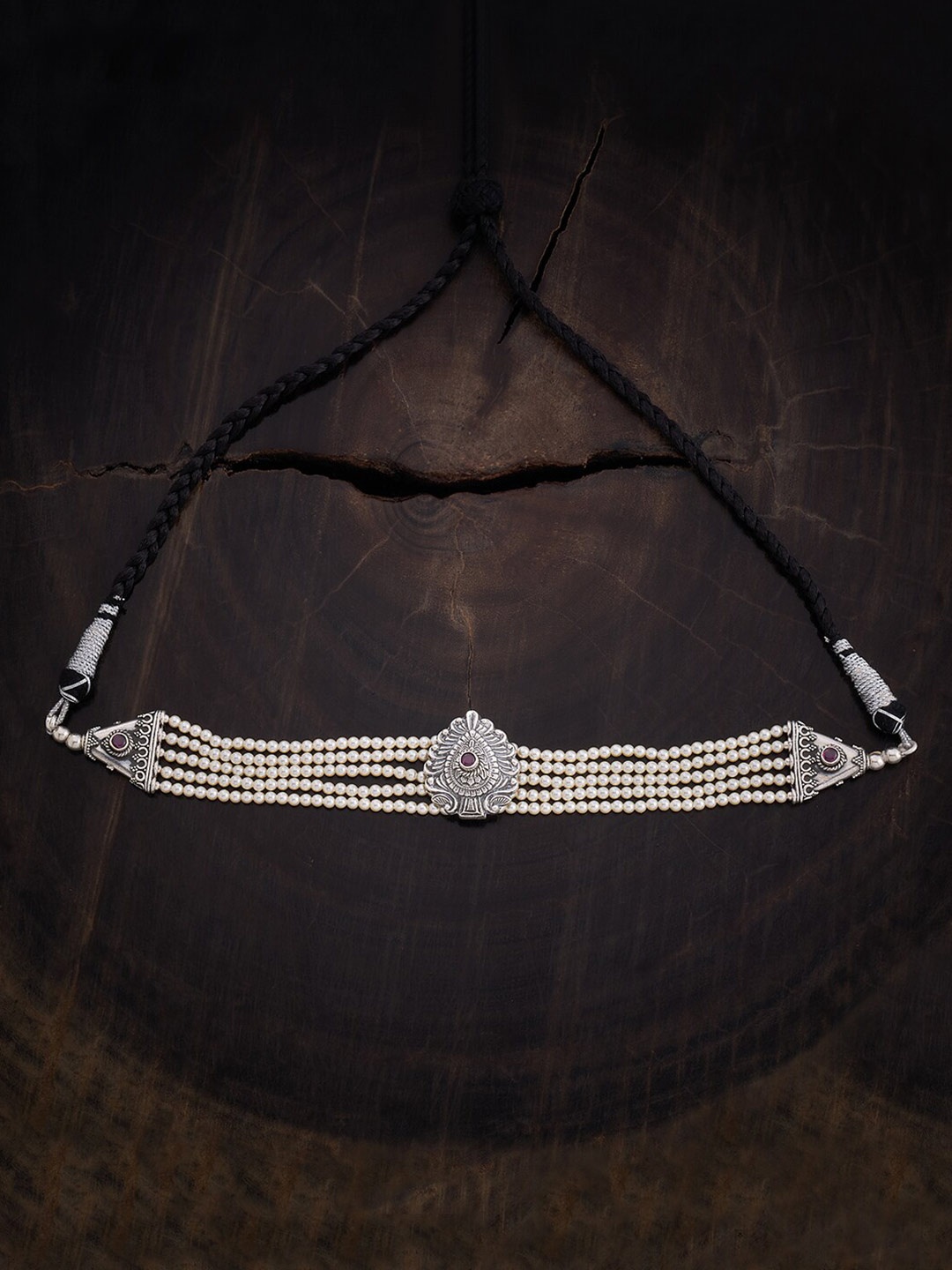 

Kushal's Fashion Jewellery Rhodium-Plated 92.5 Pure Silver Necklace