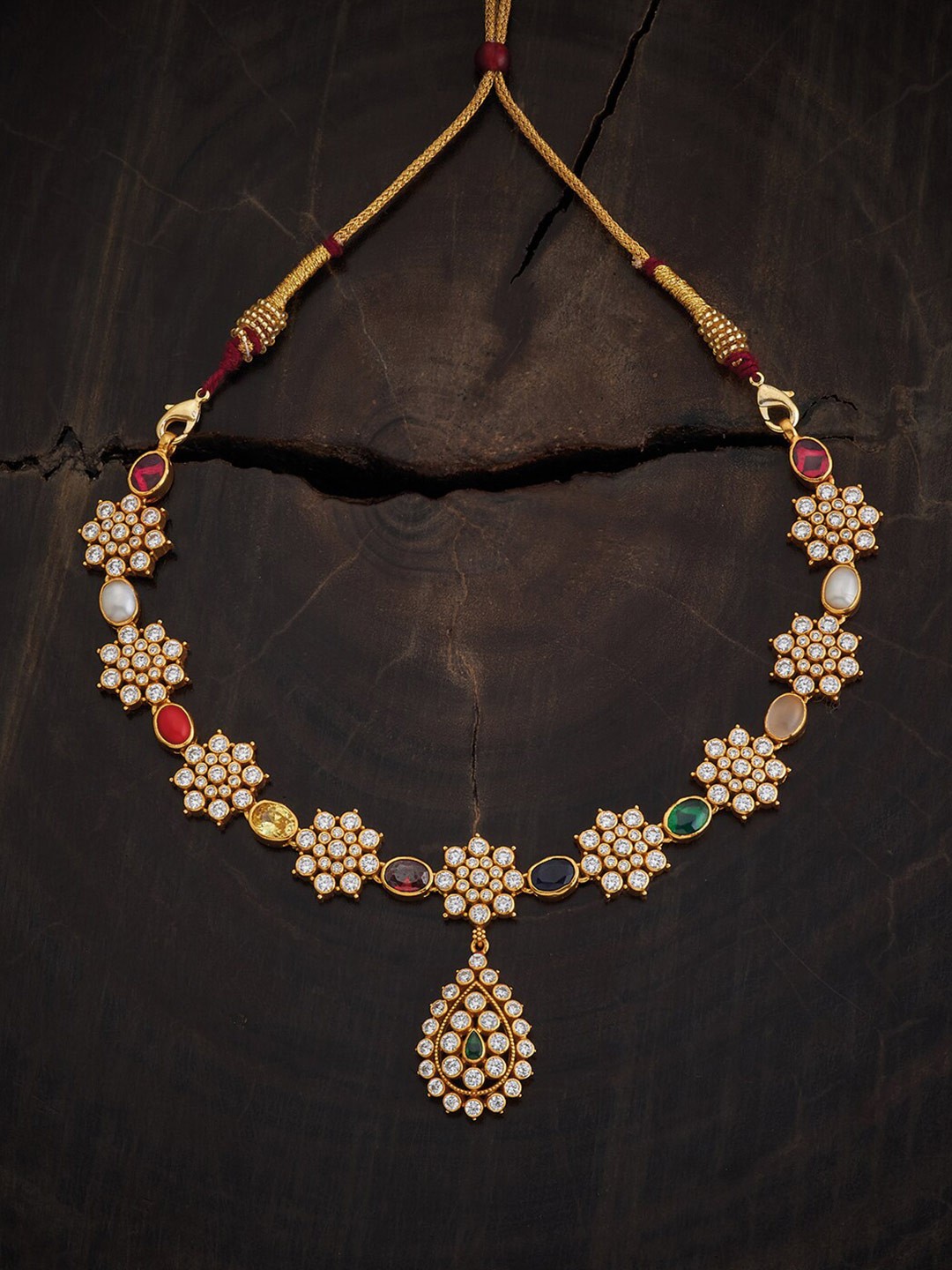 

Kushal's Fashion Jewellery Gold-Plated 92.5 Pure Silver Temple Necklace