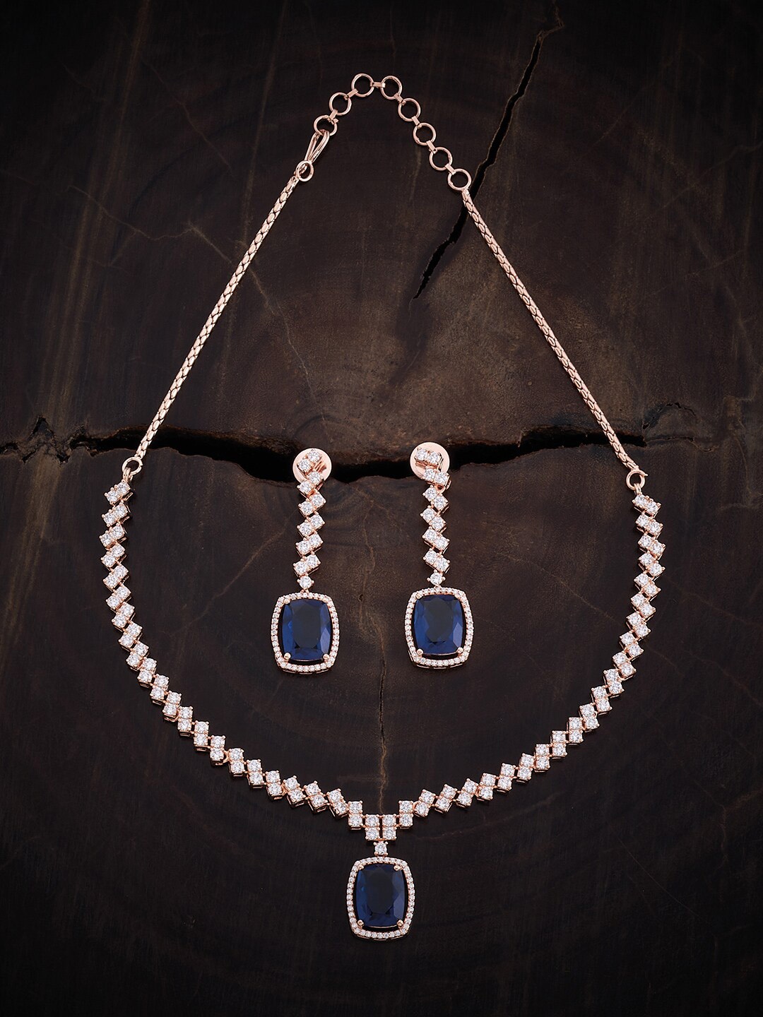 

Kushal's Fashion Jewellery Rose Gold-Plated Zircon-Studded Jewellery Set