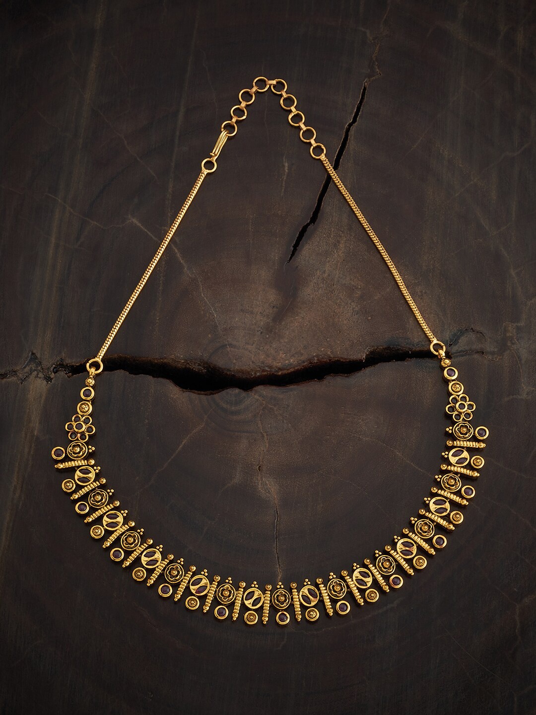 

Kushal's Fashion Jewellery Gold-Plated Stone-Studded Necklace