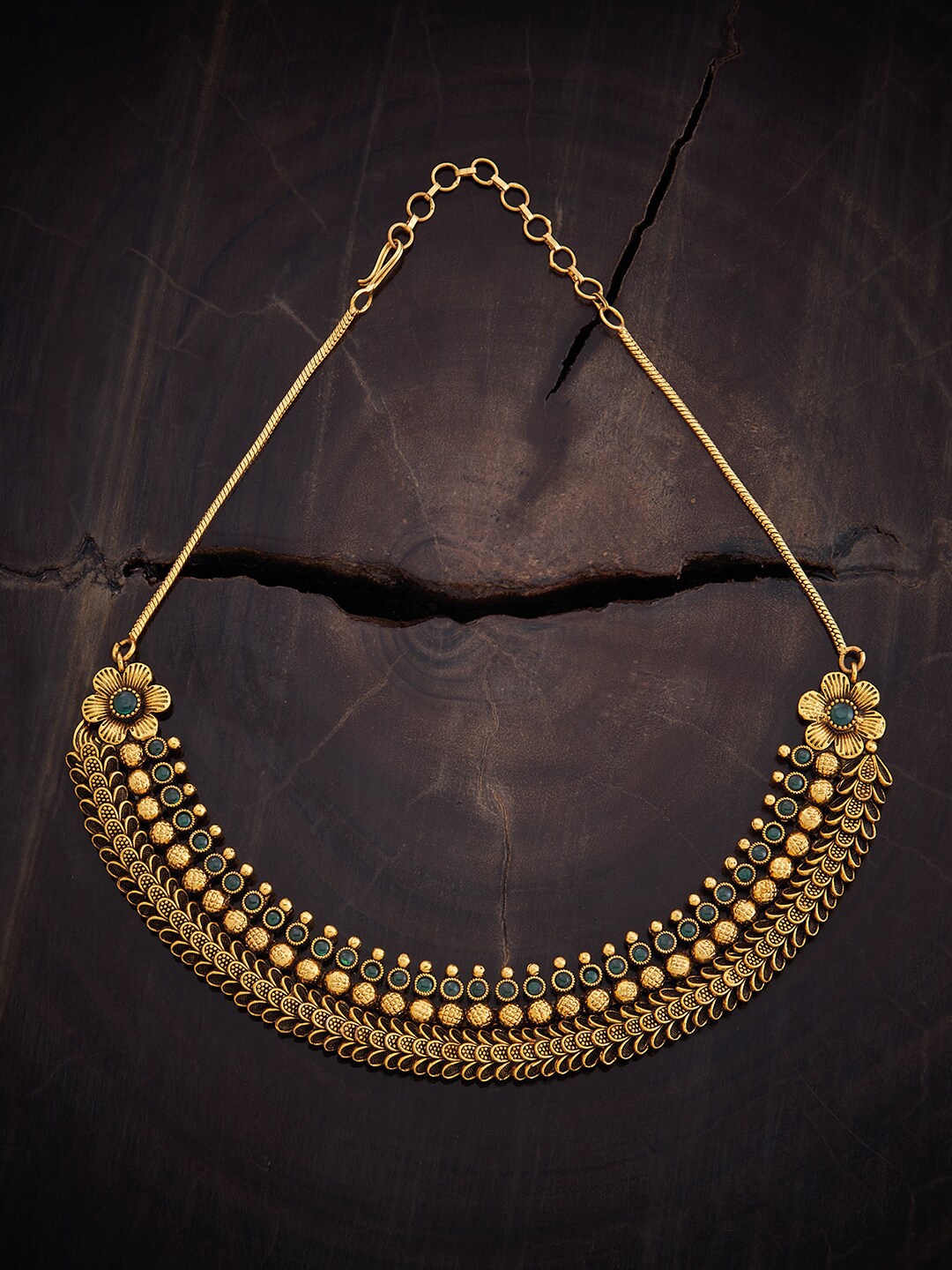 

Kushal's Fashion Jewellery Gold-Plated Stone-Studded Necklace