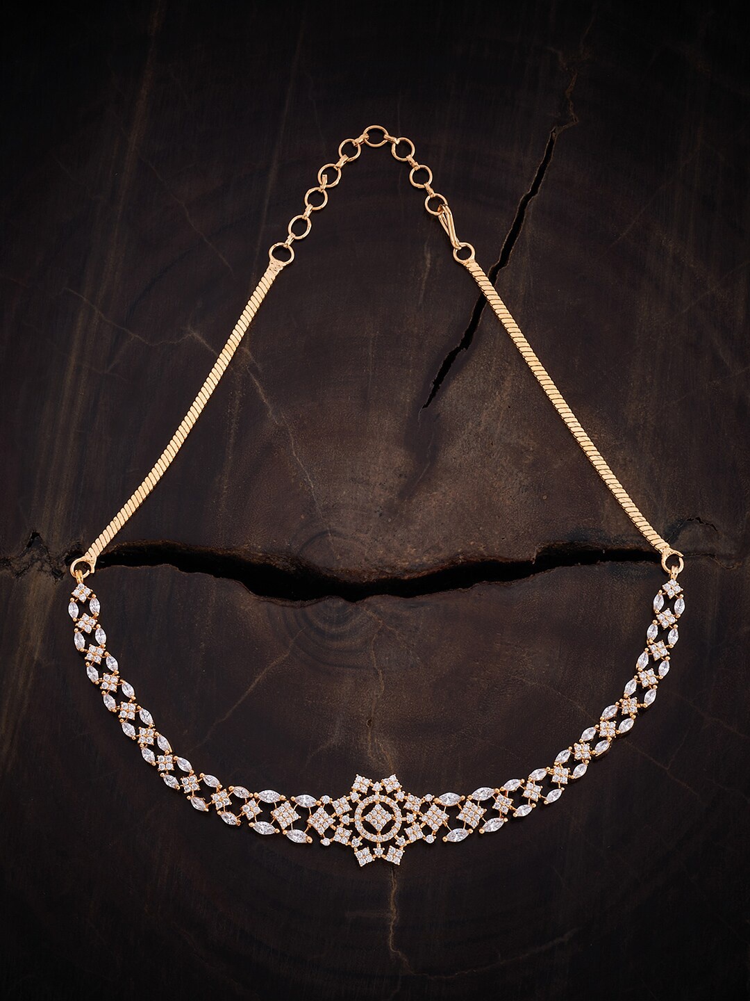 

Kushal's Fashion Jewellery Gold-Plated Zircon Studded Necklace