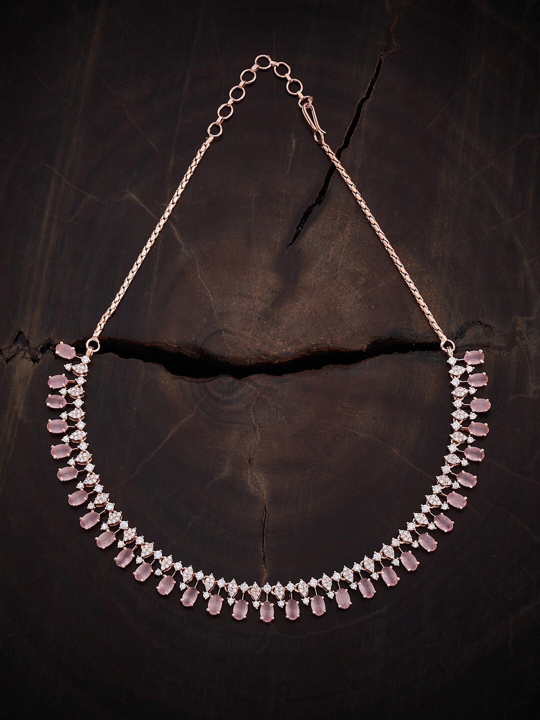 

Kushal's Fashion Jewellery Rose Gold-Plated Zircon Studded Necklace