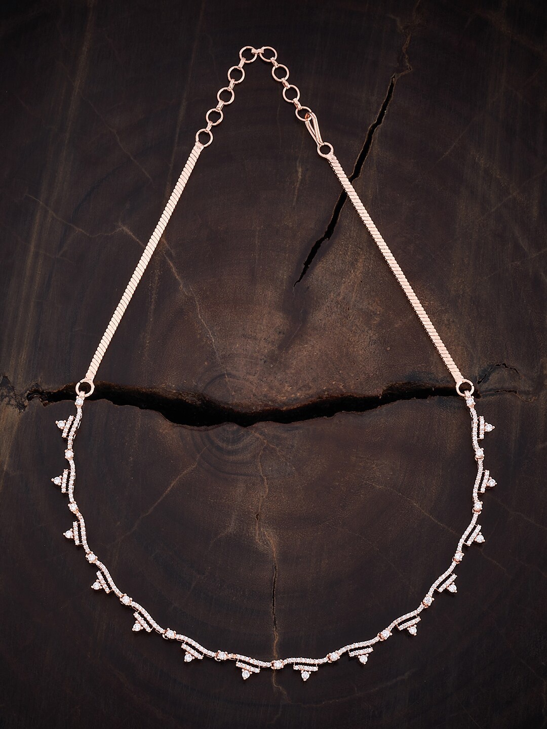 

Kushal's Fashion Jewellery Rose Gold-Plated Zircon Studded Necklace
