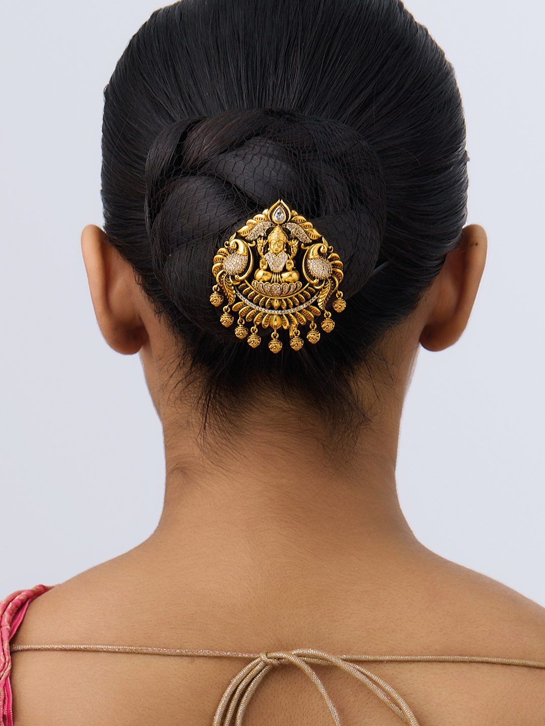 

Kushal's Fashion Jewellery Gold-Plated Ethnic Antique Hair Brooch