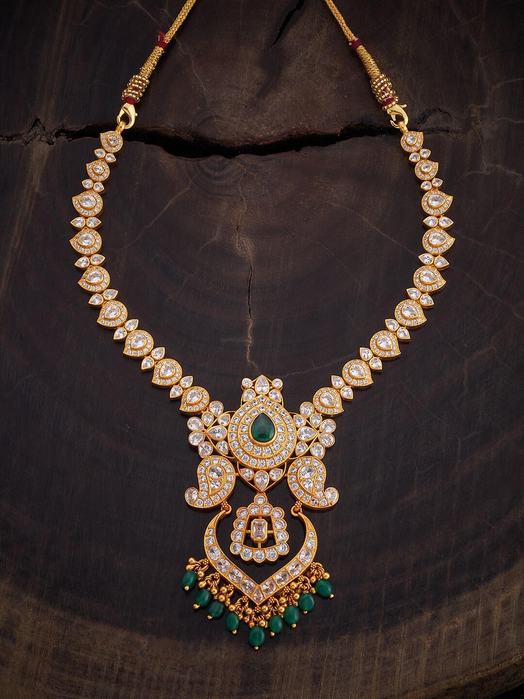 

Kushal's Fashion Jewellery Silver Gold-Plated Temple Necklace