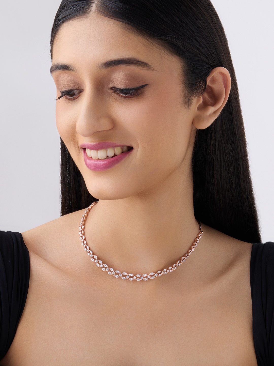 

Kushal's Fashion Jewellery Copper Rose Gold-Plated Necklace