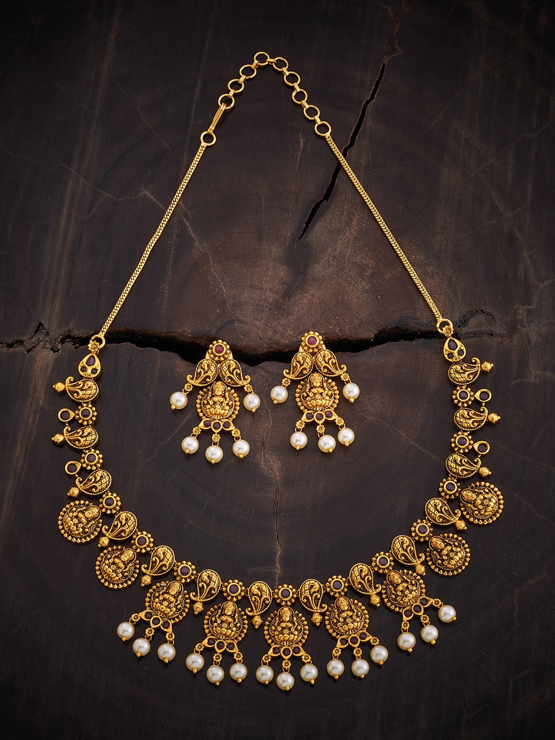 

Kushal's Fashion Jewellery Gold-Plated Antique Jewellery Set