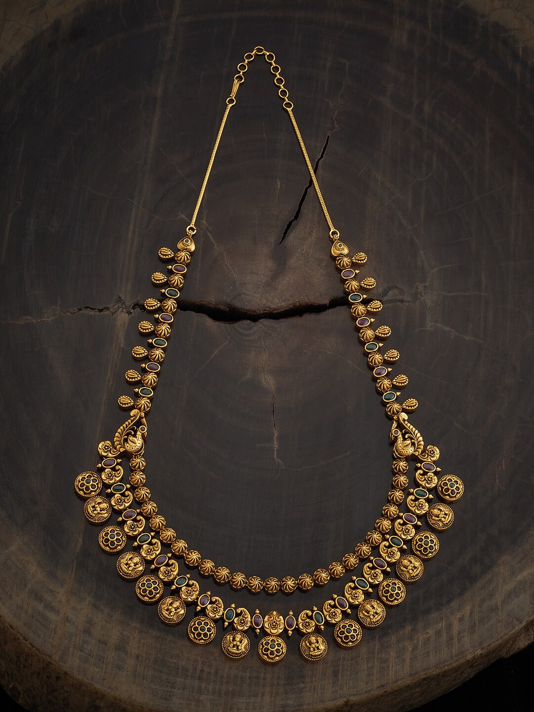 

Kushal's Fashion Jewellery Gold-Plated Copper Antique Necklace