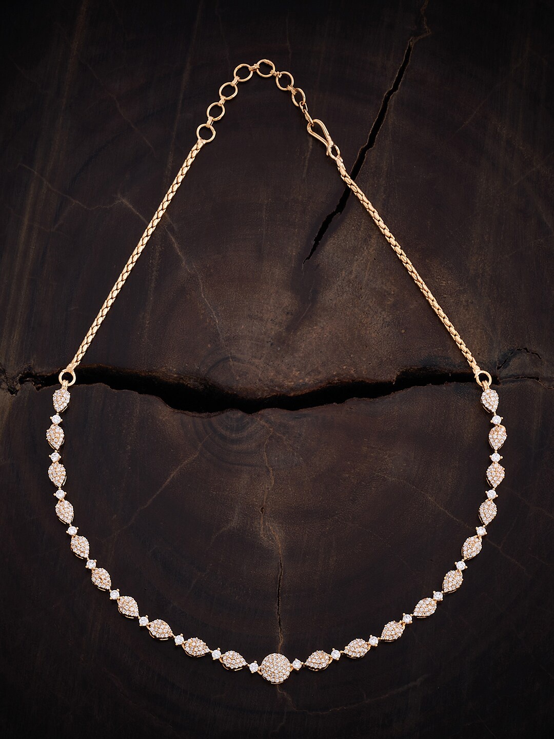 

Kushal's Fashion Jewellery Gold Plated Cubic Zirconia Studded Necklace