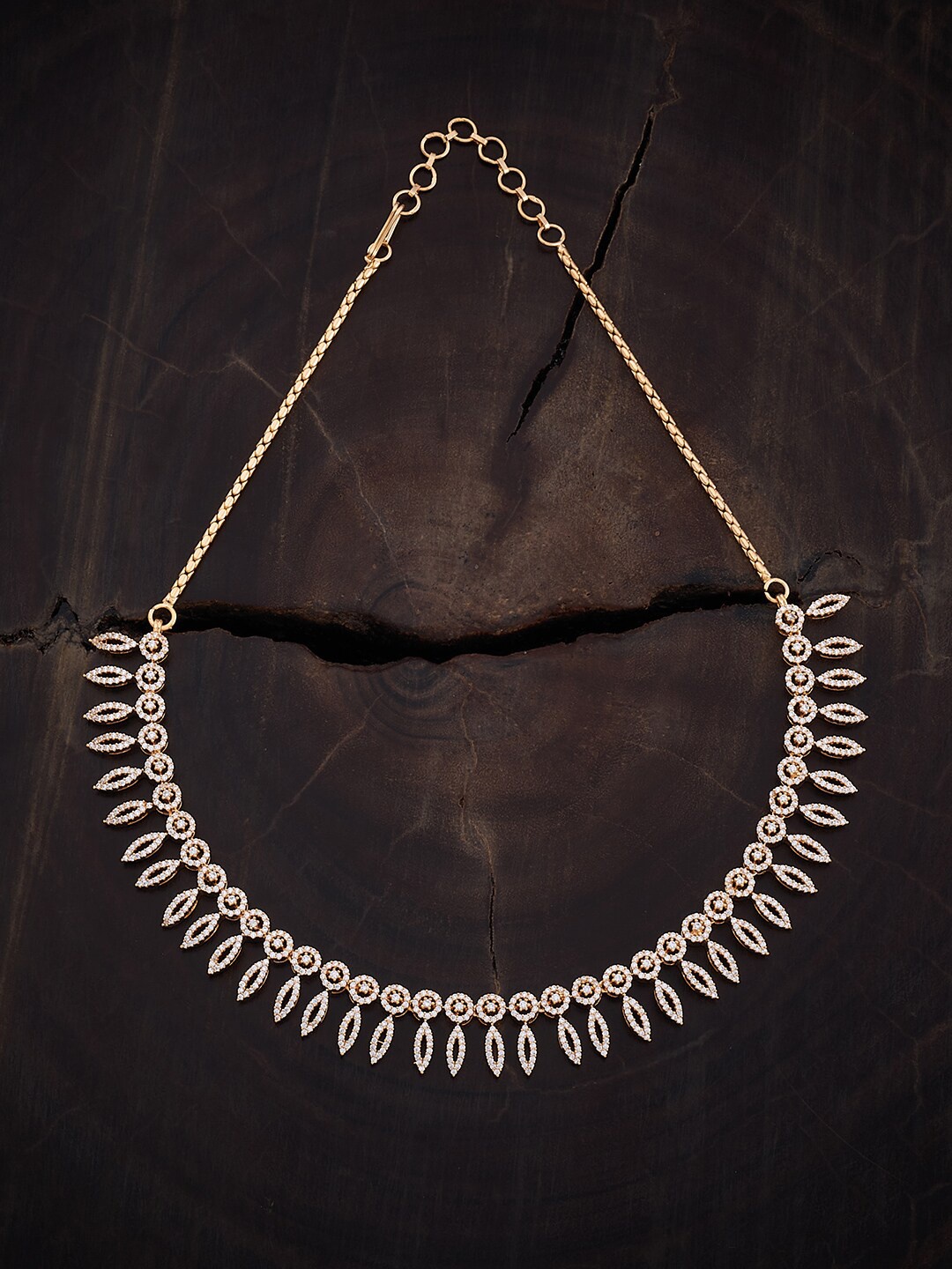 

Kushal's Fashion Jewellery Gold Plated Cubic Zirconia Studded Necklace