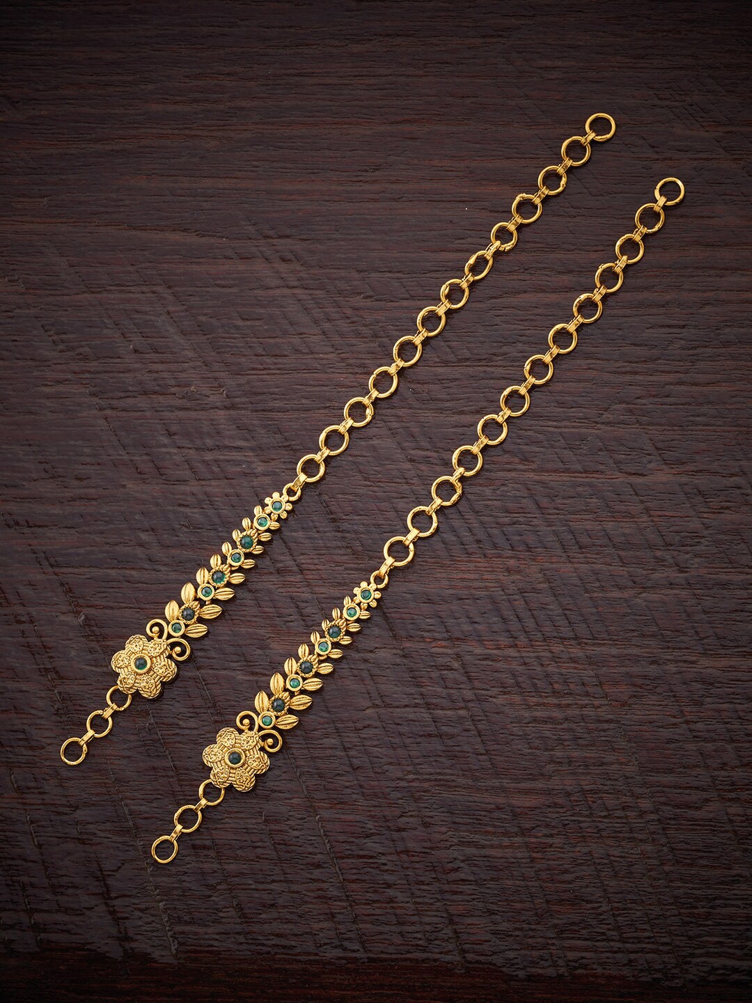

Kushal's Fashion Jewellery Gold-Plated Contemporary Stone-Studded Antique Matil