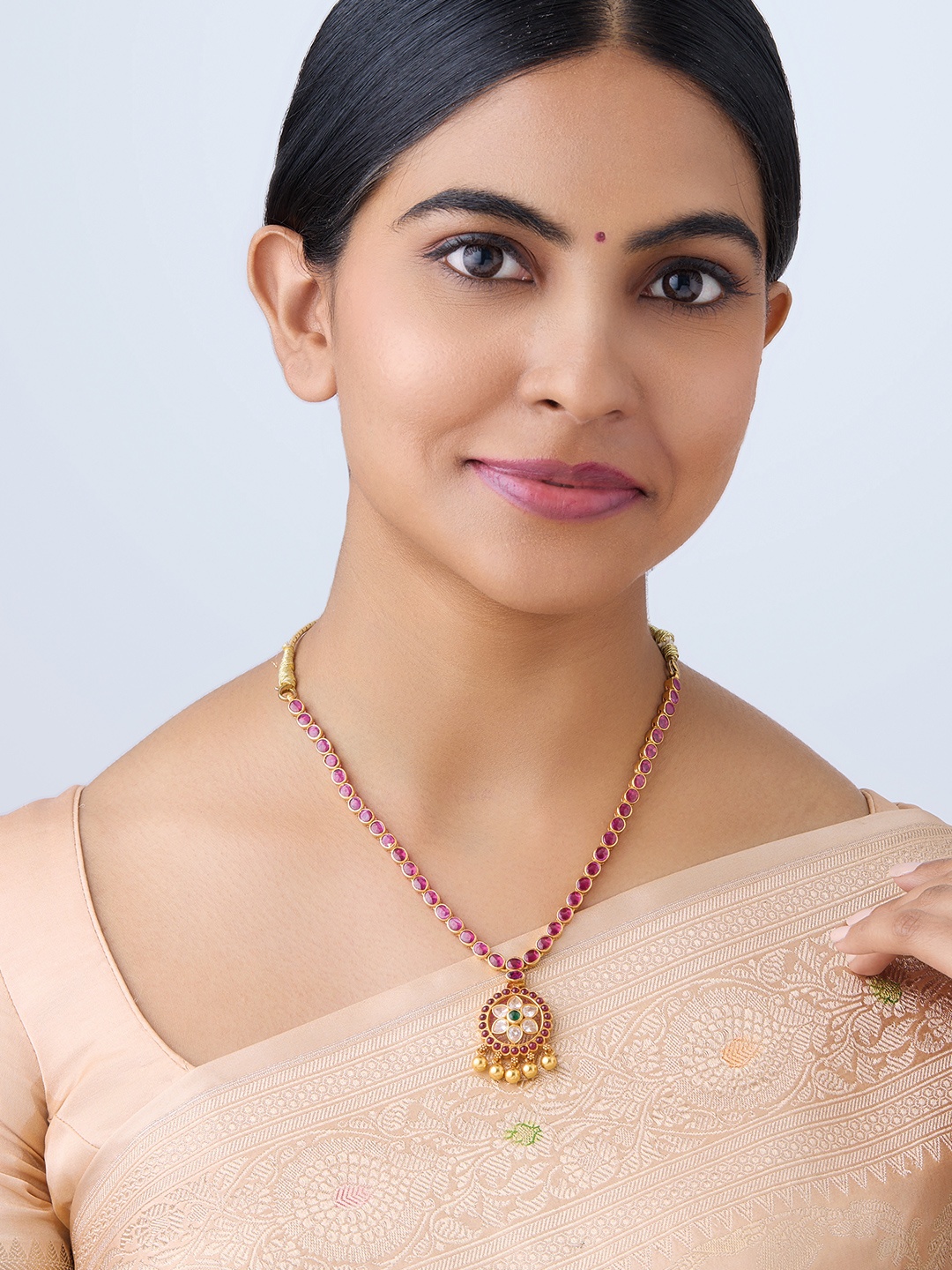 

Kushal's Fashion Jewellery Gold-Plated Temple Necklace