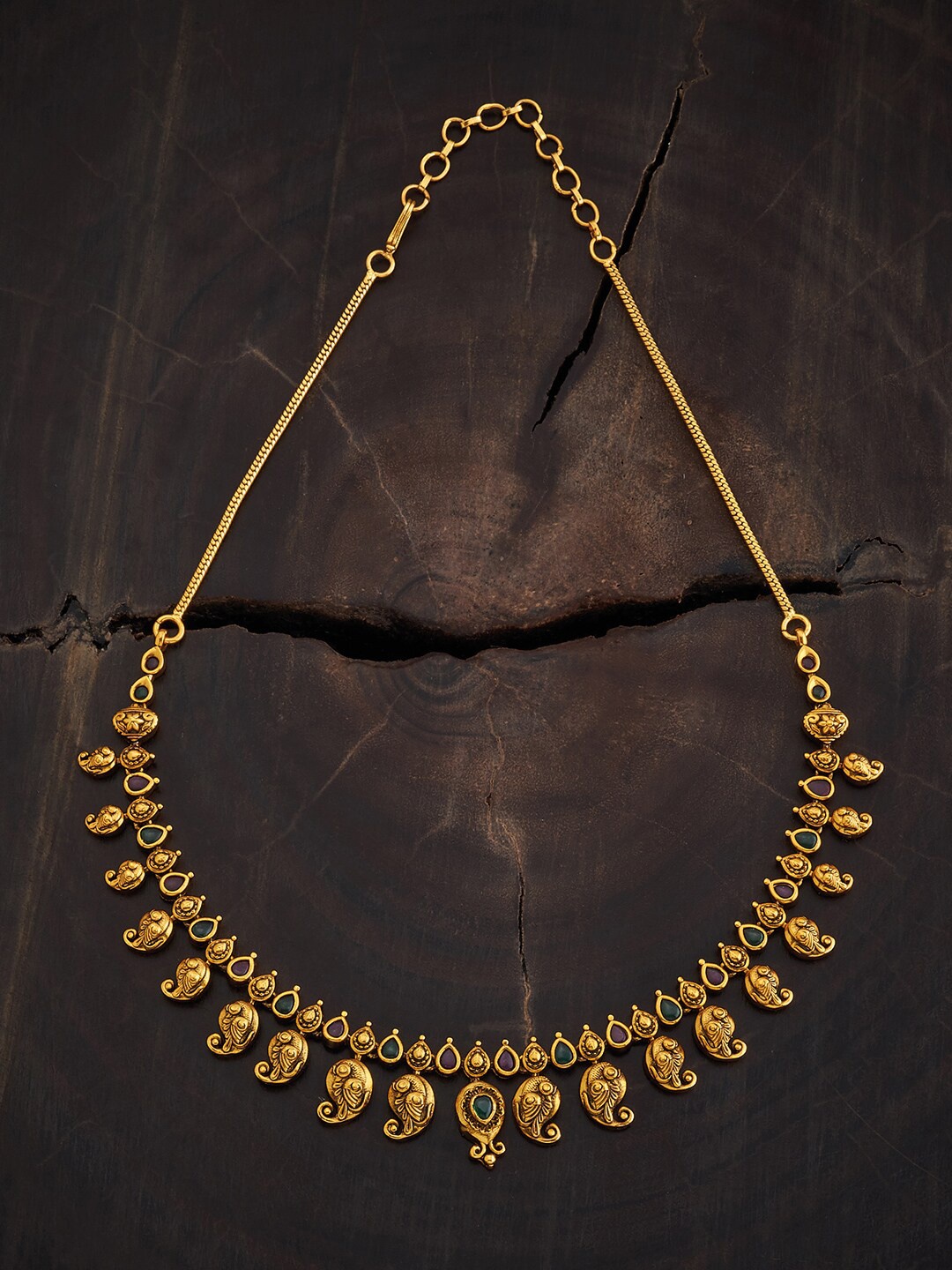 

Kushal's Fashion Jewellery Copper Gold-Plated Antique Necklace