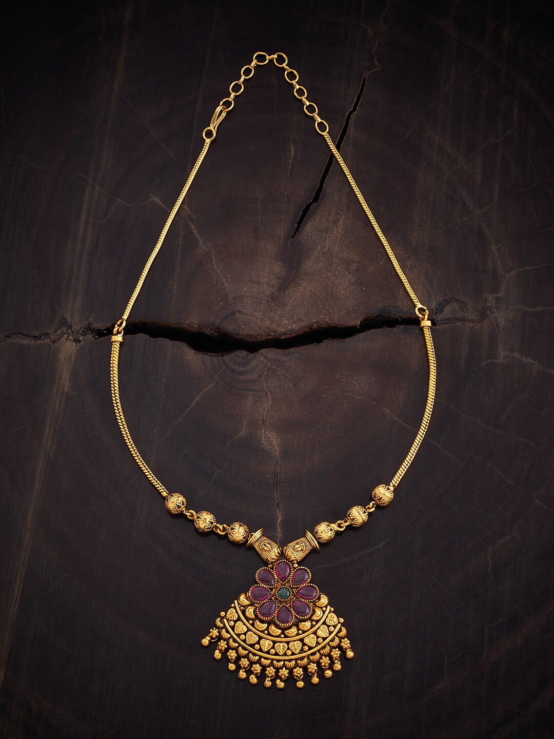 

Kushal's Fashion Jewellery Copper Gold-Plated Antique Necklace