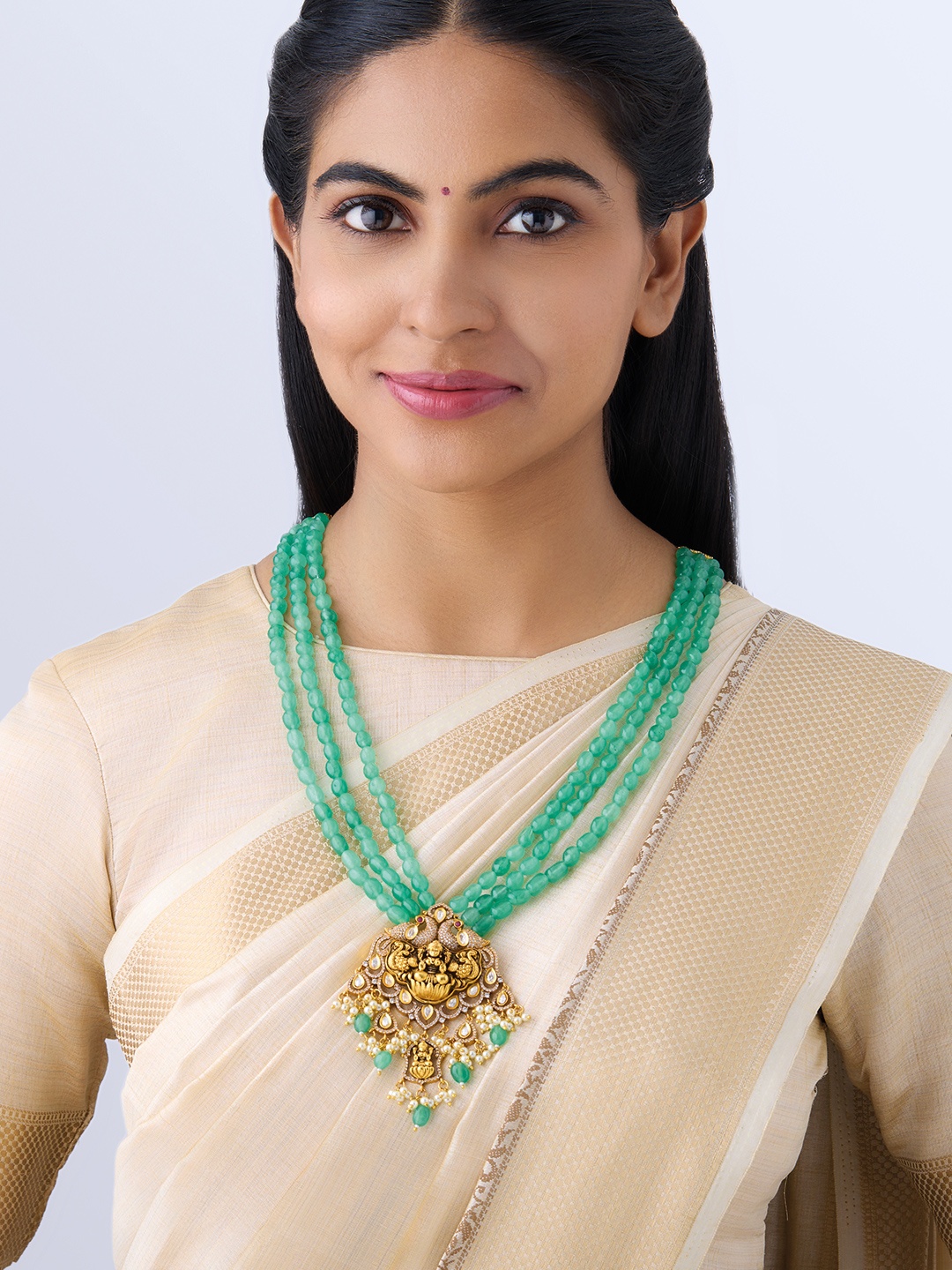

Kushal's Fashion Jewellery Copper Gold-Plated Antique Necklace